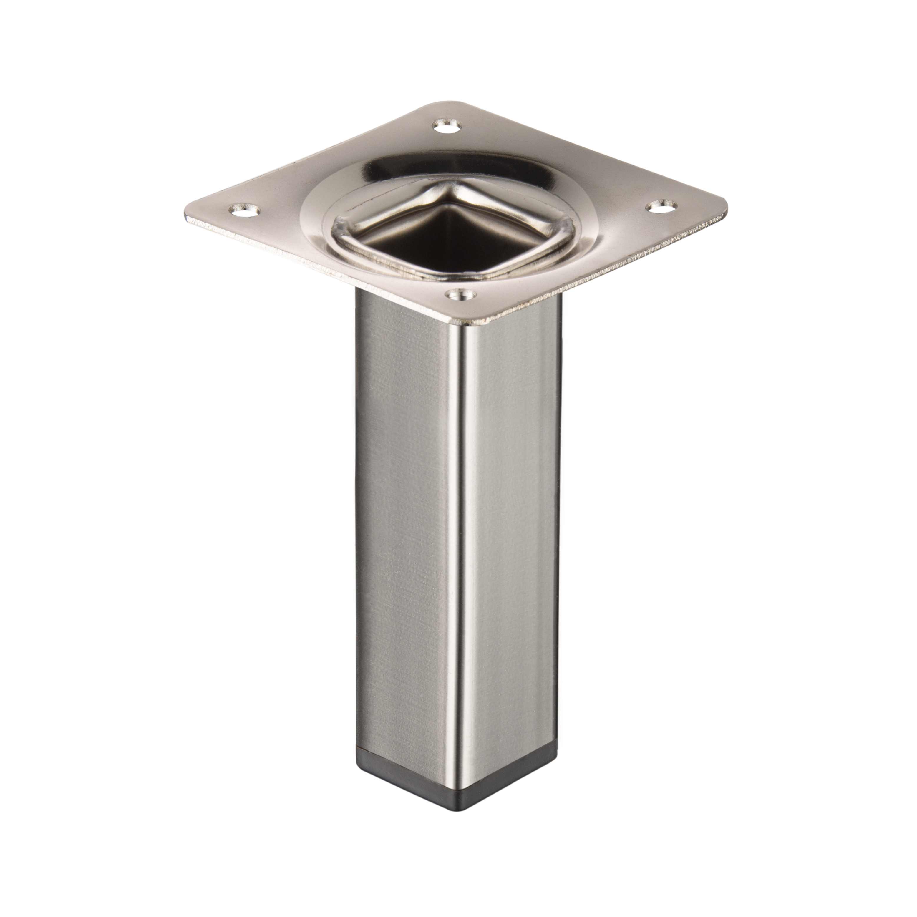 Ножка для мебели квадратная 25x25 мм высота 100 мм никель