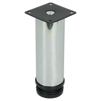 Изображение товара Мебельная круглная ножка 15 см из стали, серебристая