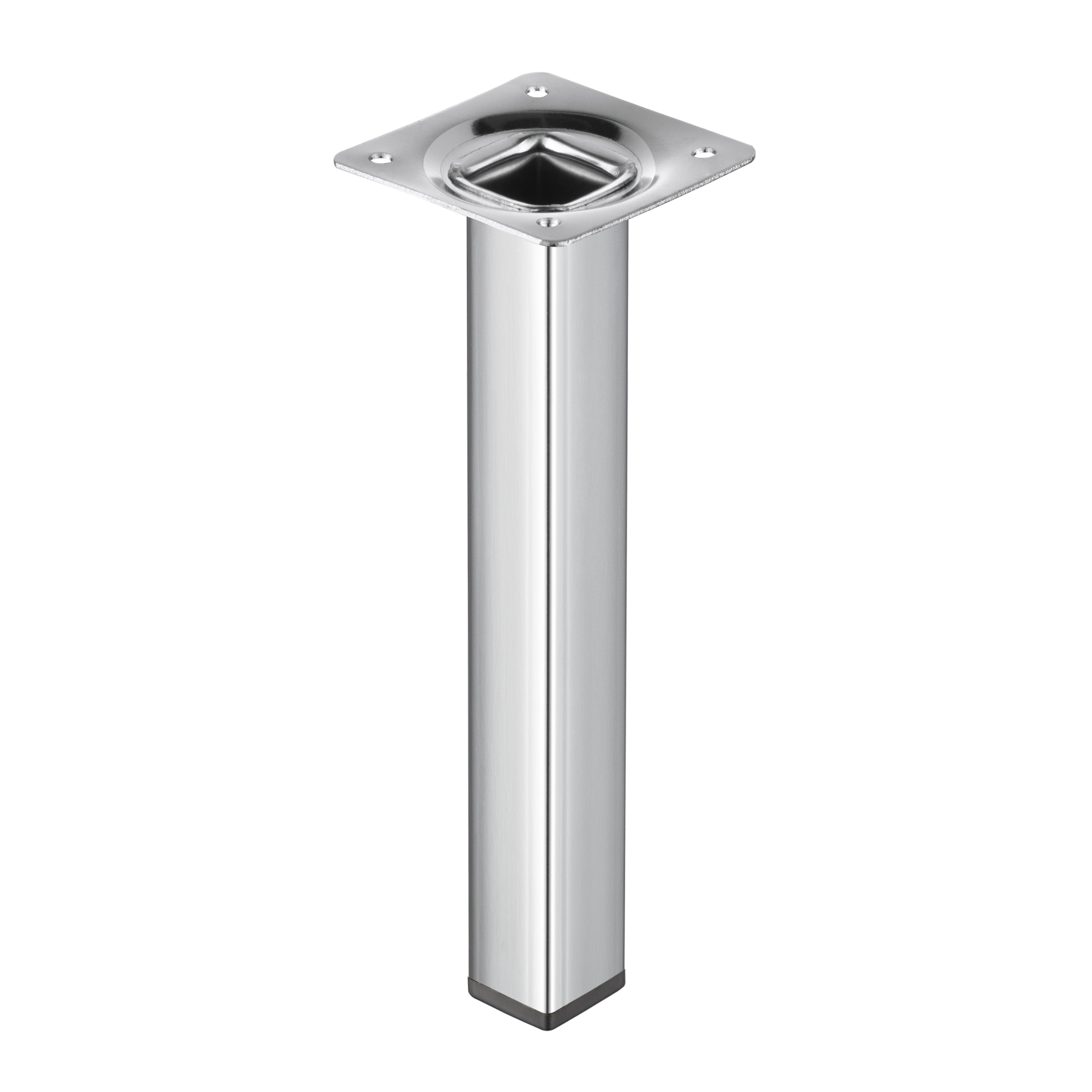 Ножка для мебели квадратная 200x25x25 мм сталь хром