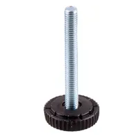 Изображение товара Мебельная ножка регулируемая пластик М6x50 мм матовый черный нагрузка до 5 кг 4 шт.