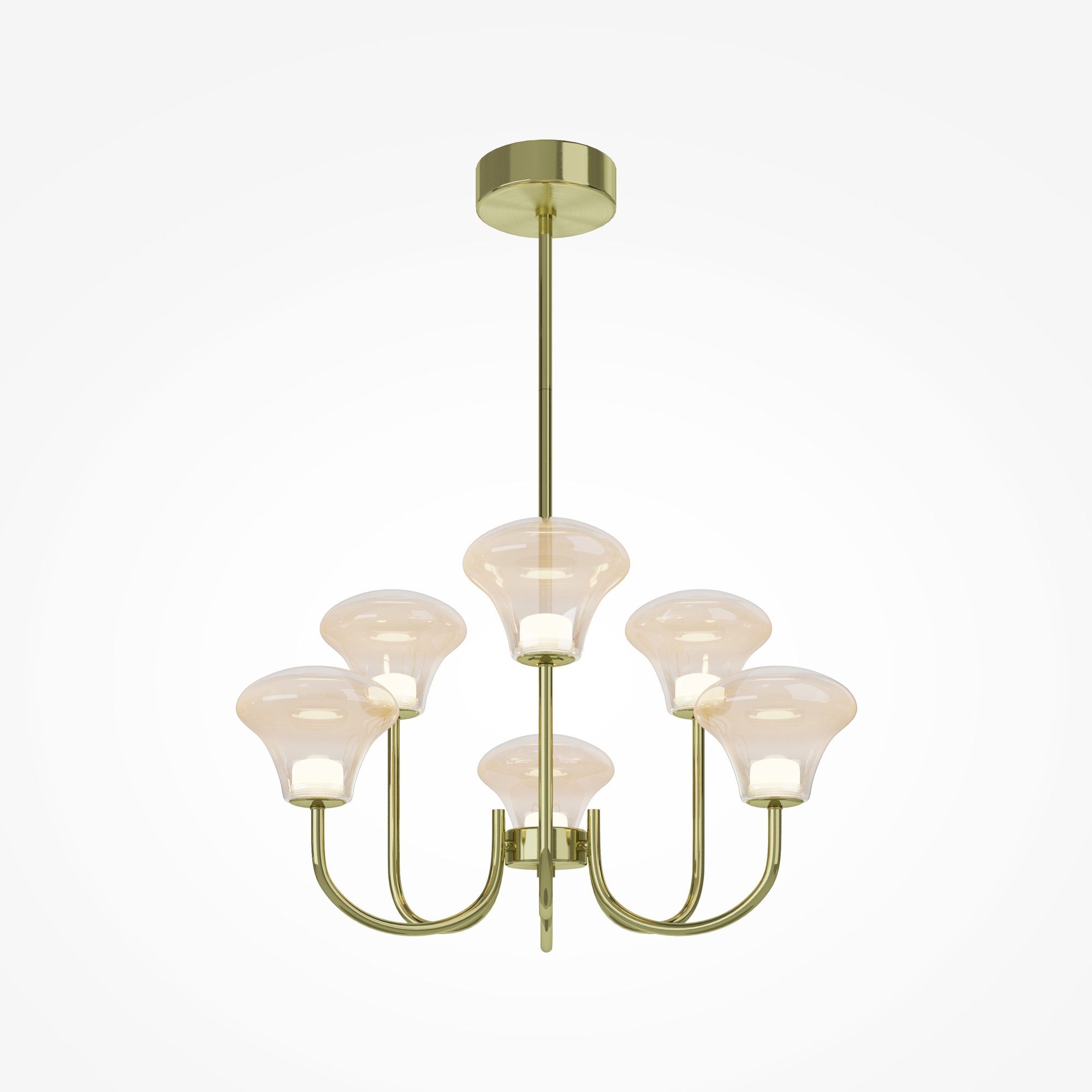 Изображение товара Люстра на штанге светодиодная Maytoni 15 м² теплый белый жёлтая золото