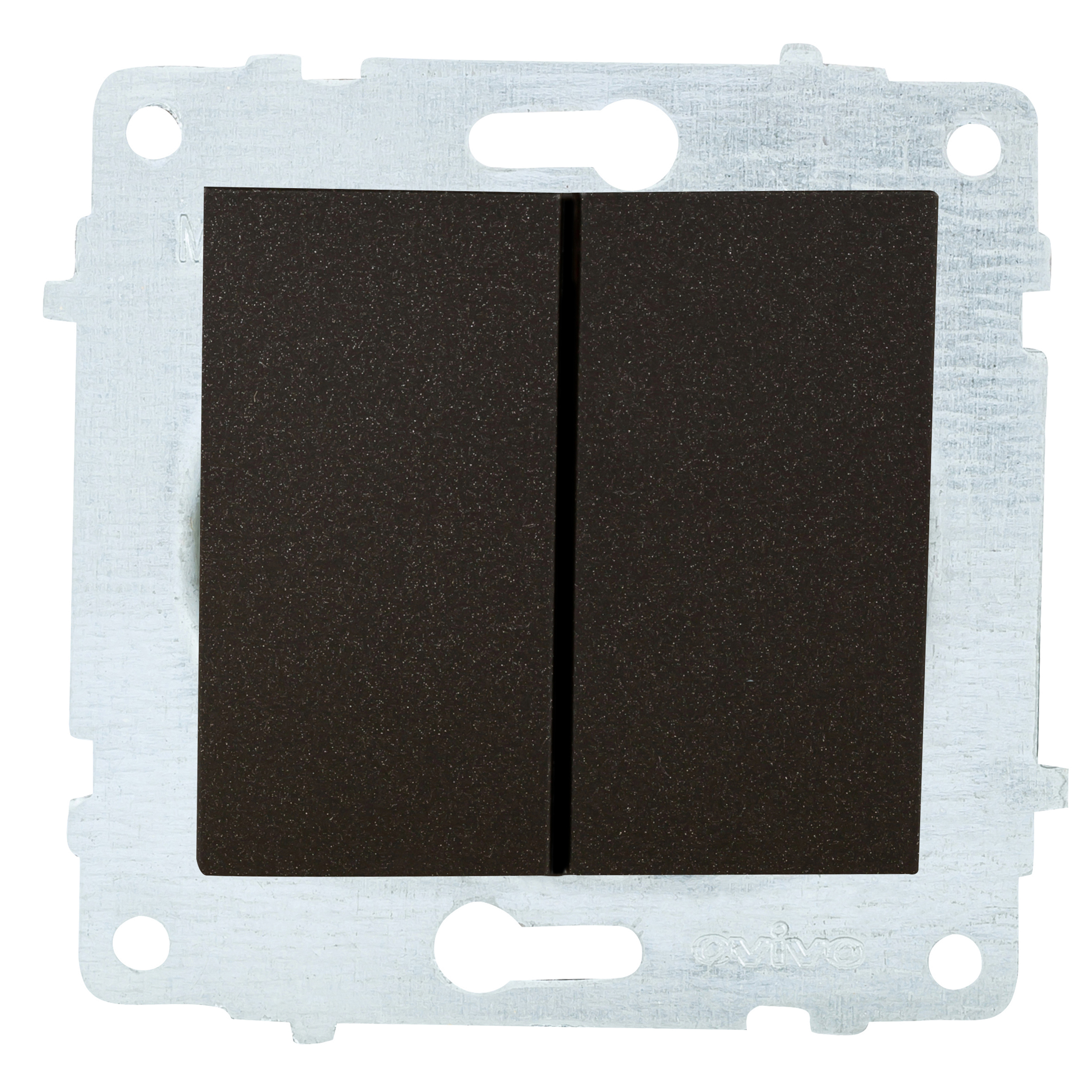 Изображение товара Выключатель встраиваемый Ovivo Loft 600-000217-202 2 клавиши цвет черный