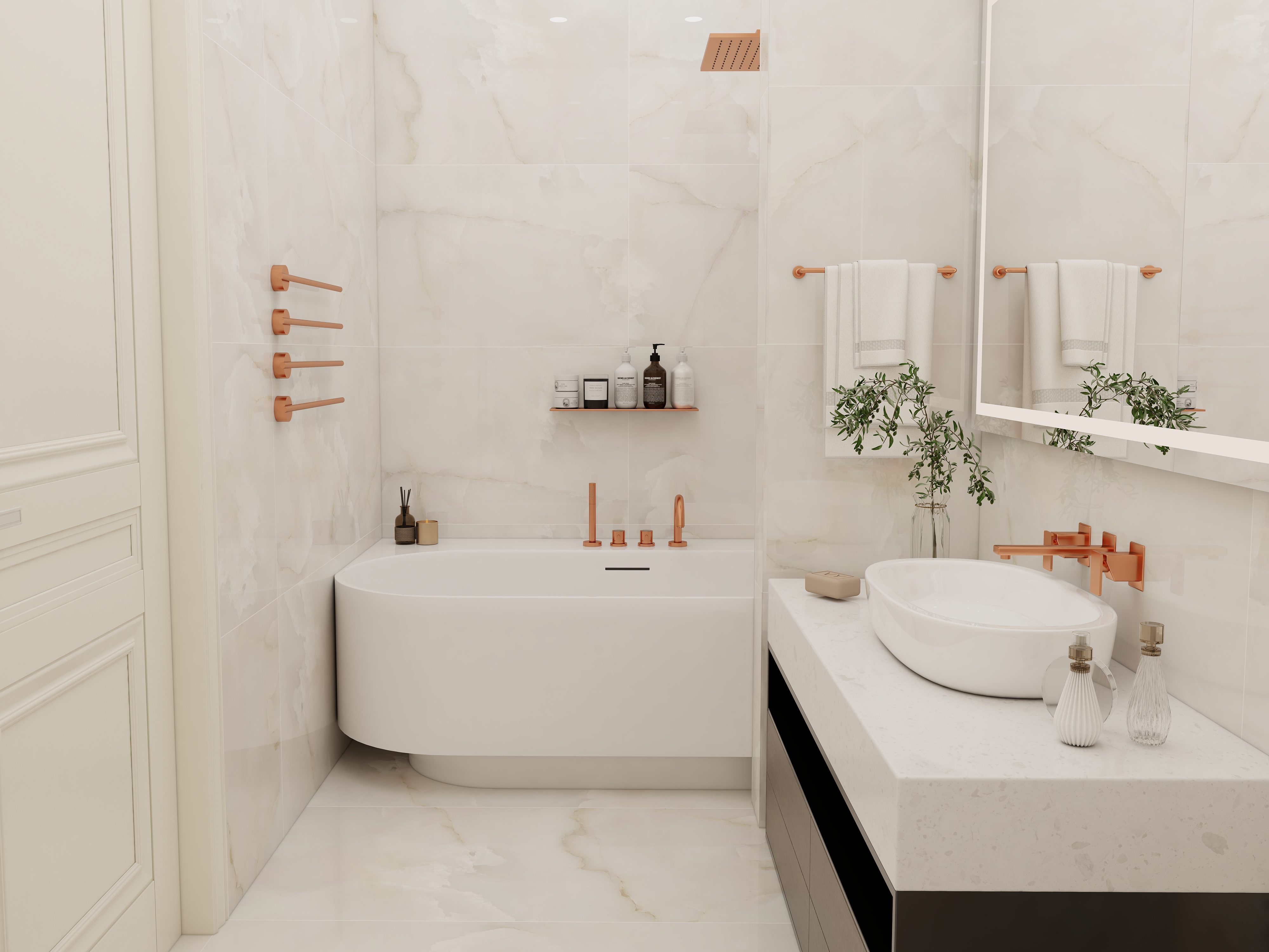 Изображение товара Керамогранит Leman Tile Grace Elara 60x120 Полированная белая мраморная 8 мм