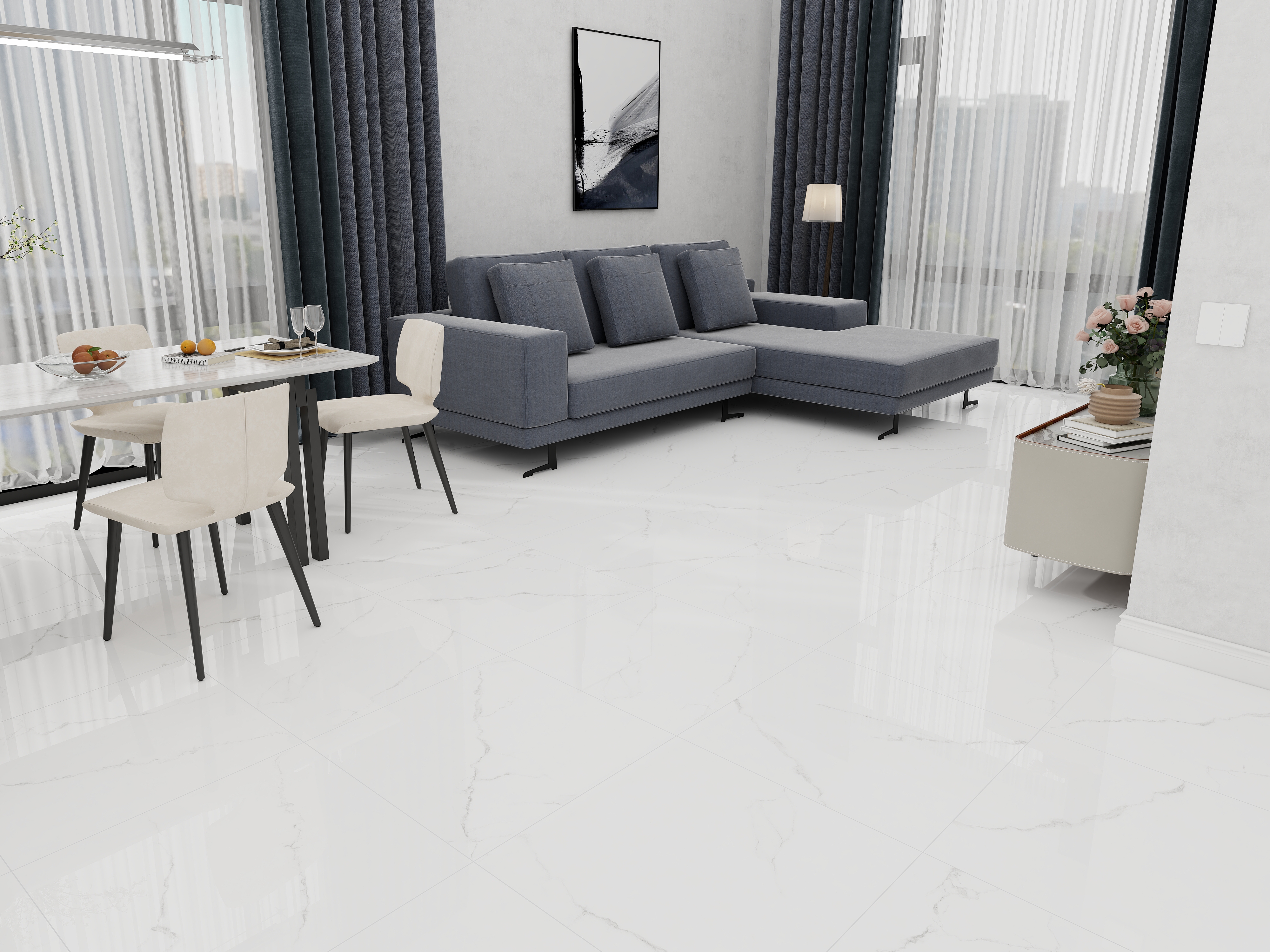 Изображение товара Керамогранит LMN Tile Grace Aria 60x60 0.36 м² цвет белый