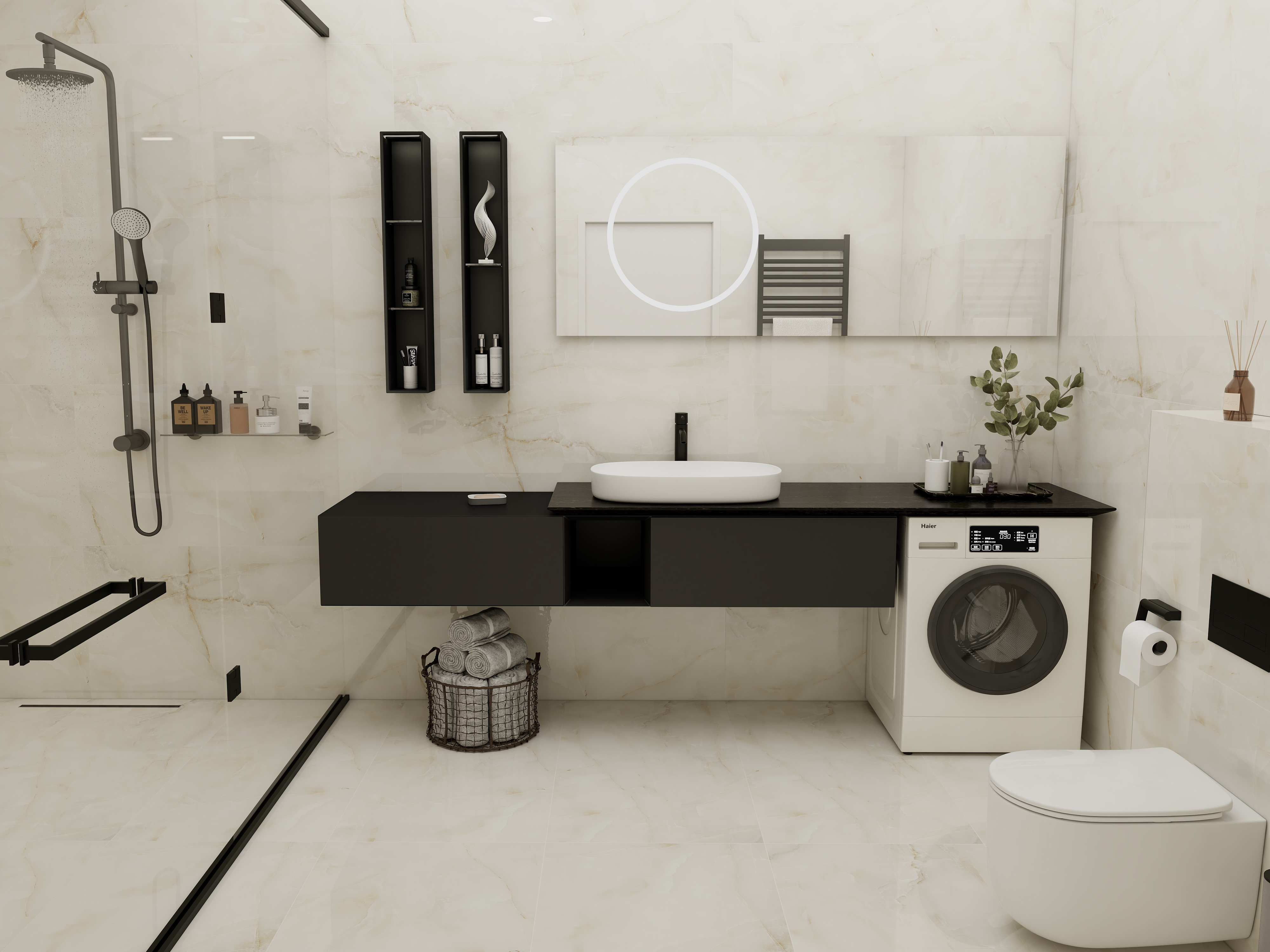 Изображение товара Керамогранит Leman Grace Mare 120x60 — бежевые прожилки, полированная поверхность