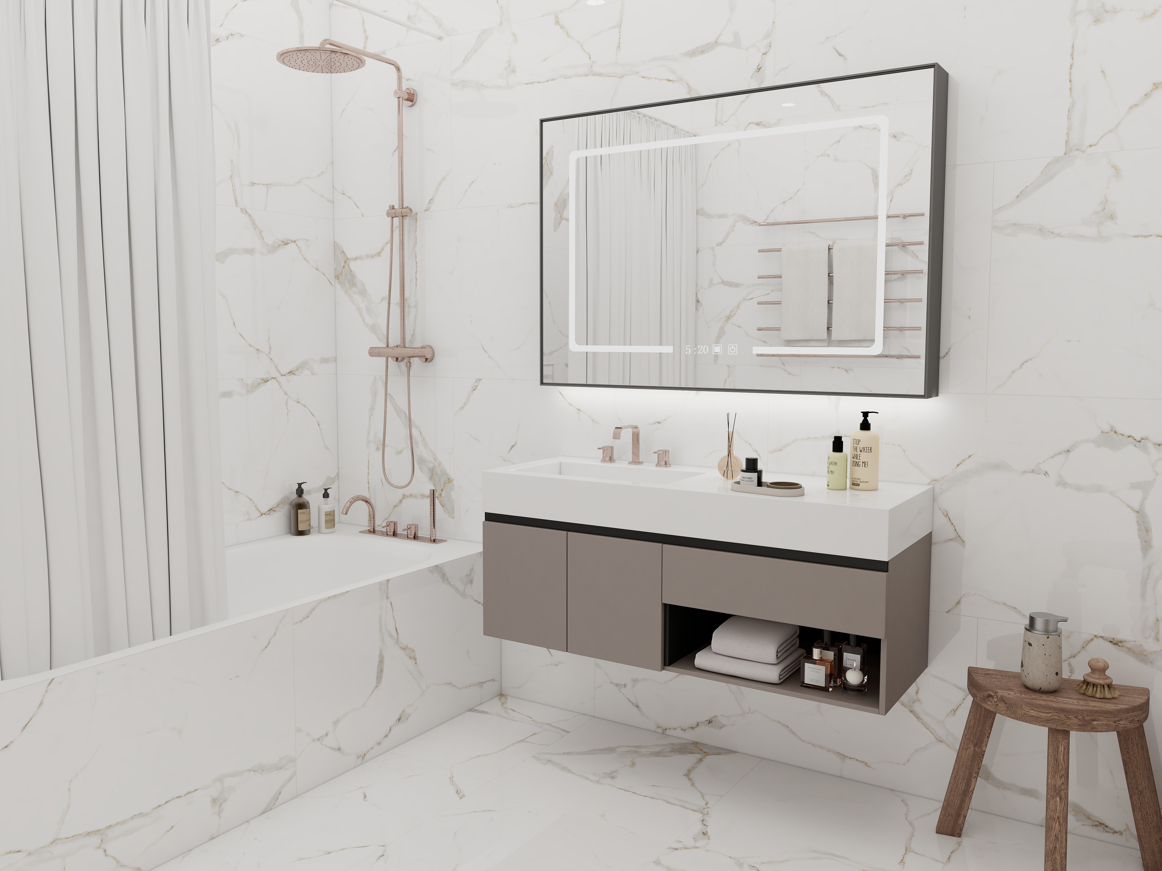 Изображение товара Керамогранит LMN Tile Grace Aurea 120x60 0.72 м² цвет белый