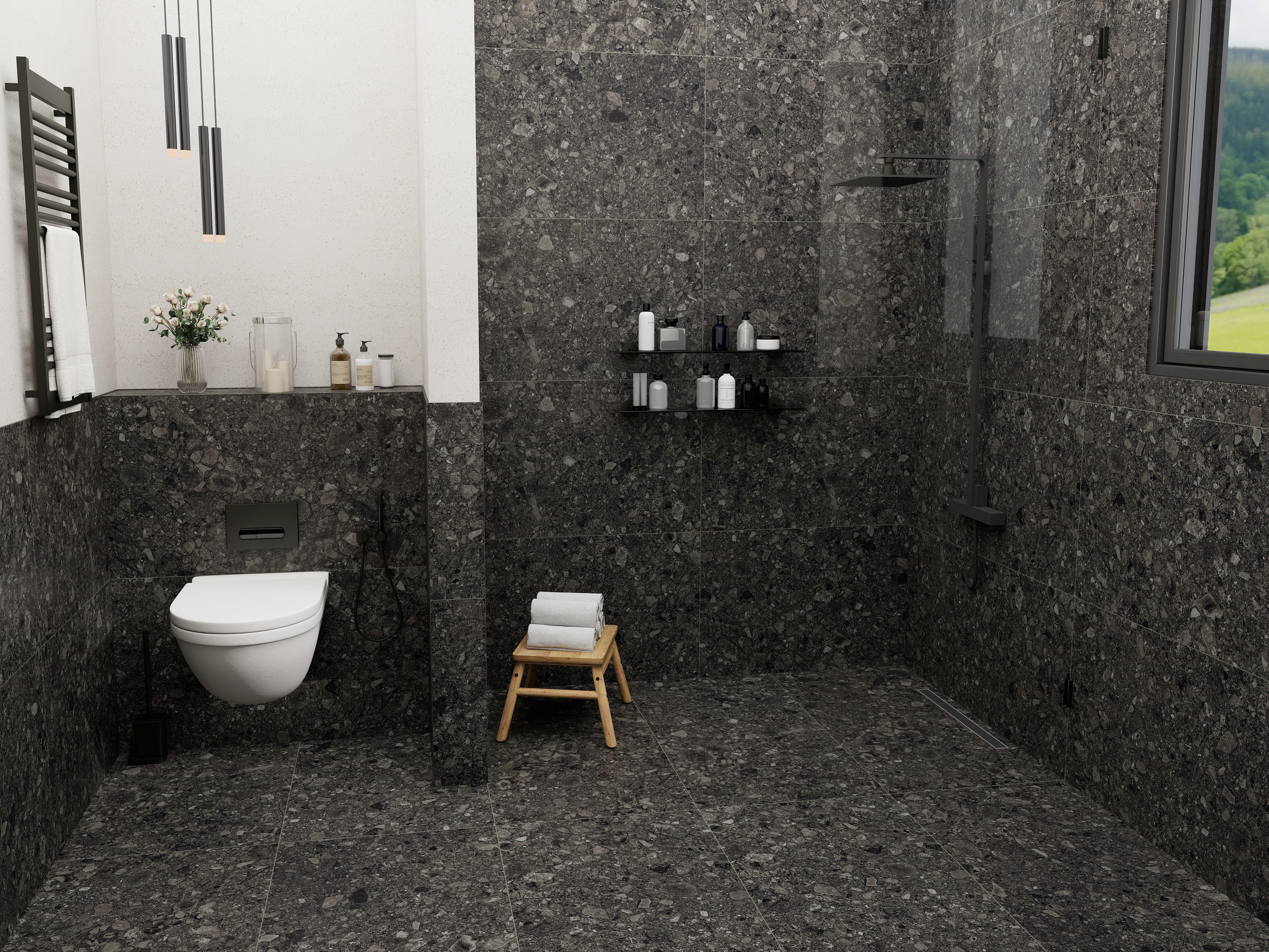 Изображение товара Керамогранит LMN Tile Stone Canyon 120x60 0.72 м² цвет черный