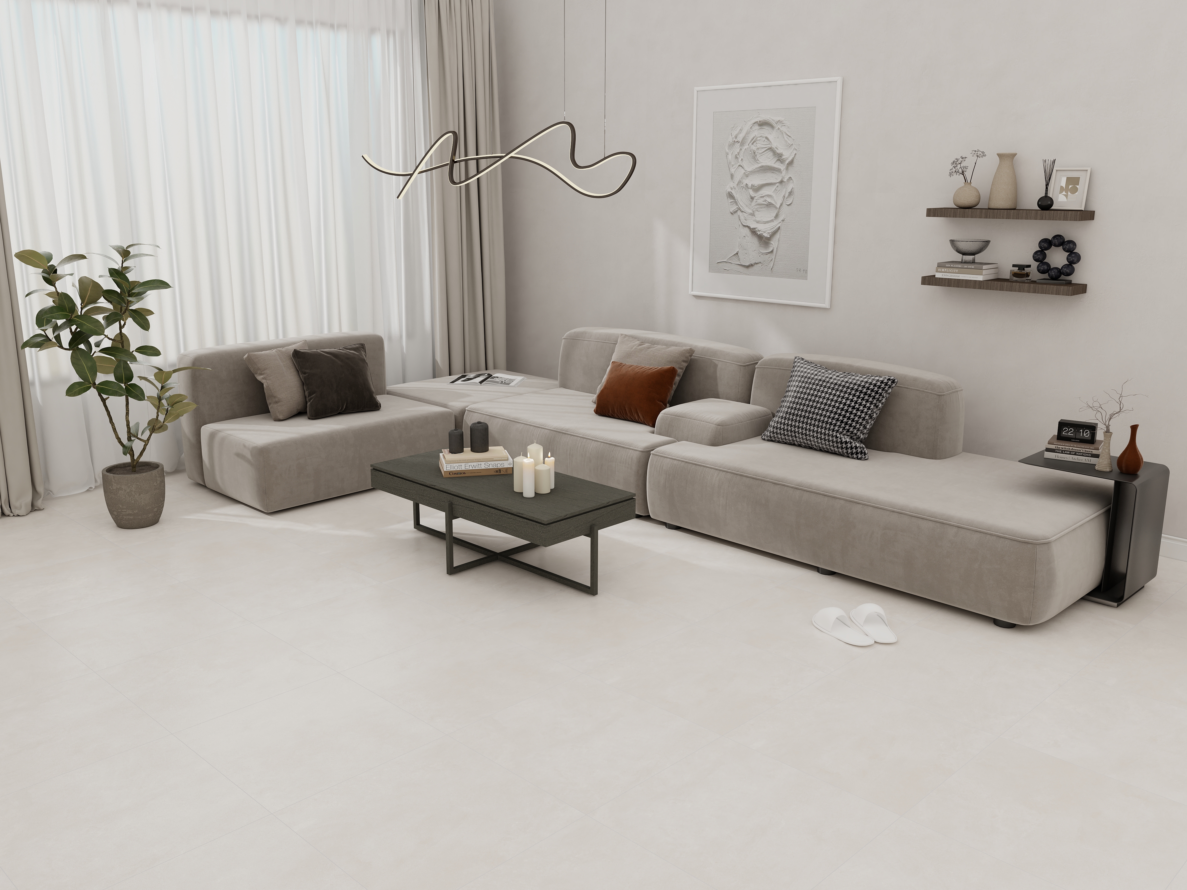 Изображение товара Керамогранит LMN Tile Core Axis 60x60 0.36 м² цвет белый