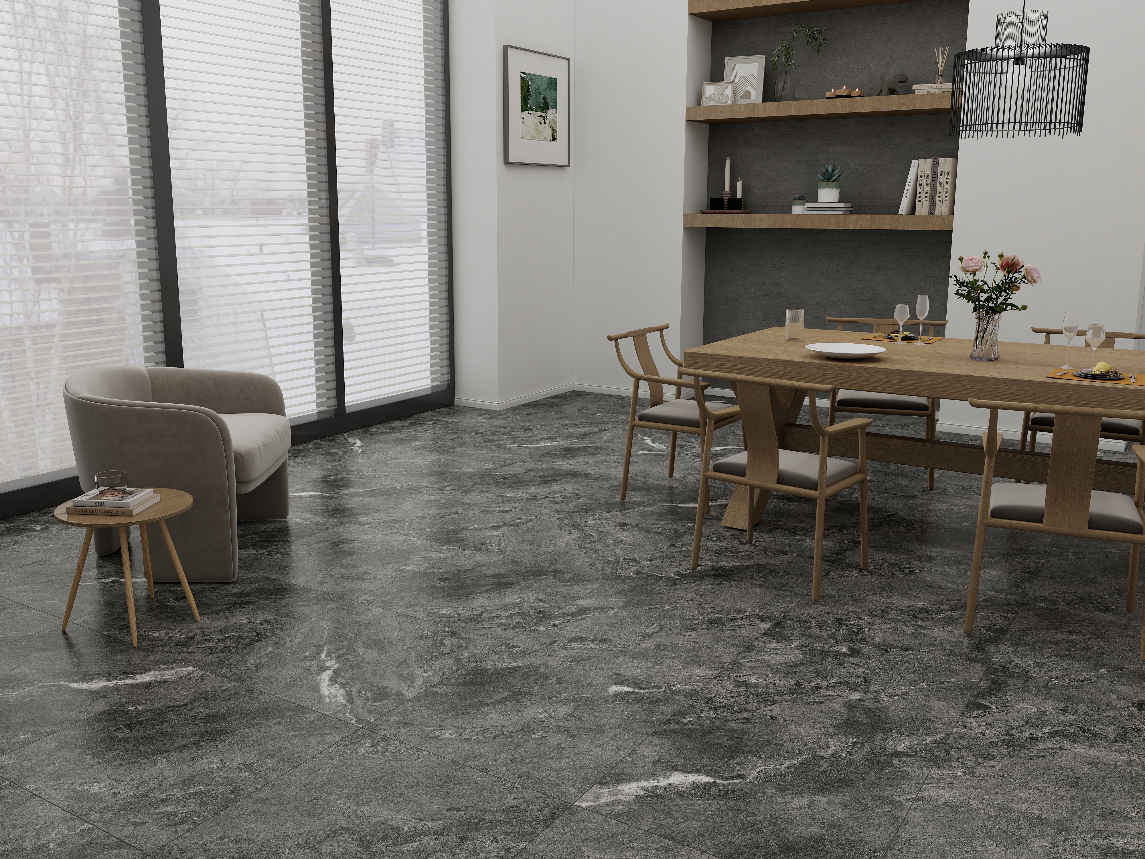 Изображение товара Керамогранит LMN Tile Core Eclipse 60x60 0.36 м² цвет черный