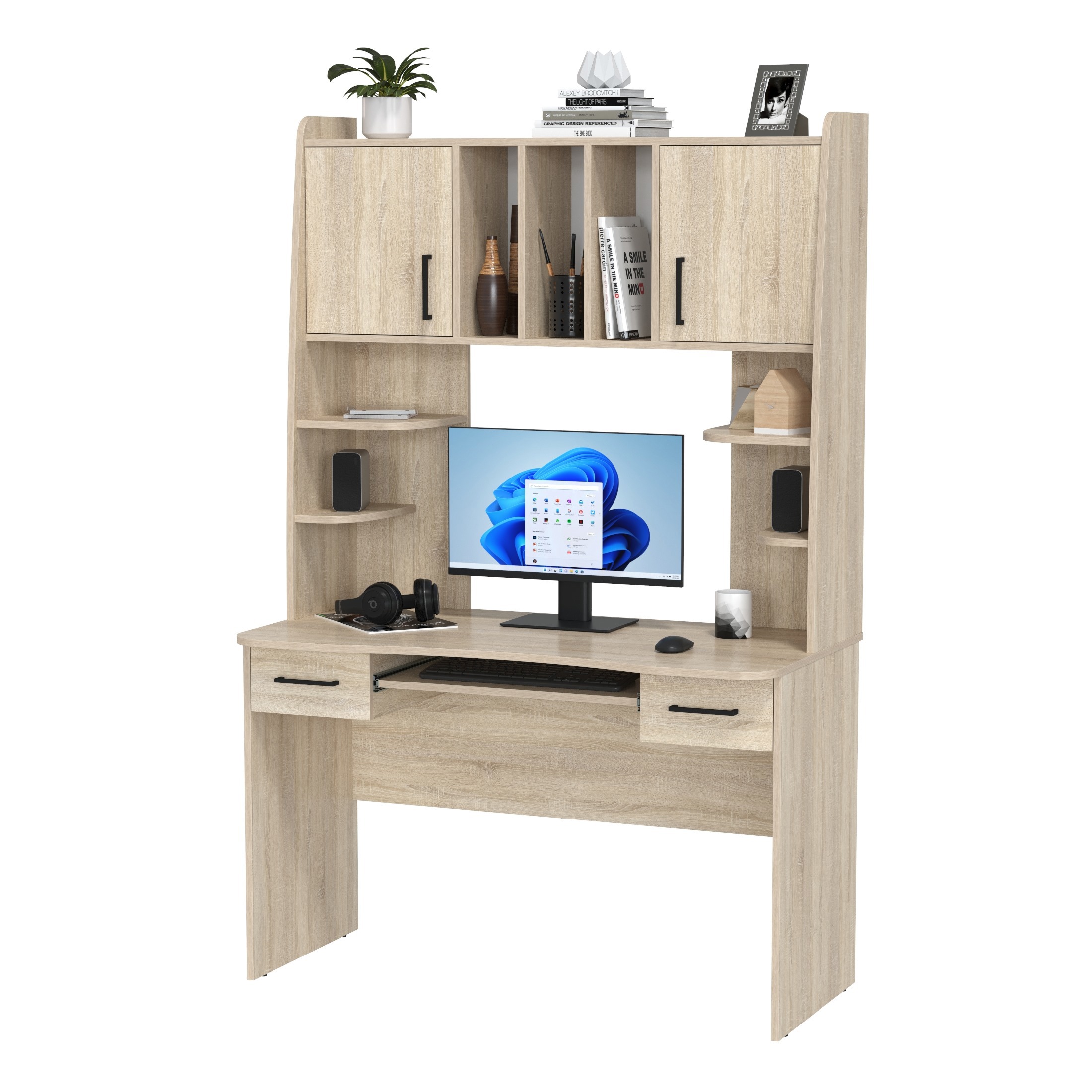 Изображение товара Стол компьютерный Гранд Кволити Бета 120x183.5x60.5 см ЛДСП цвет дуб сонома