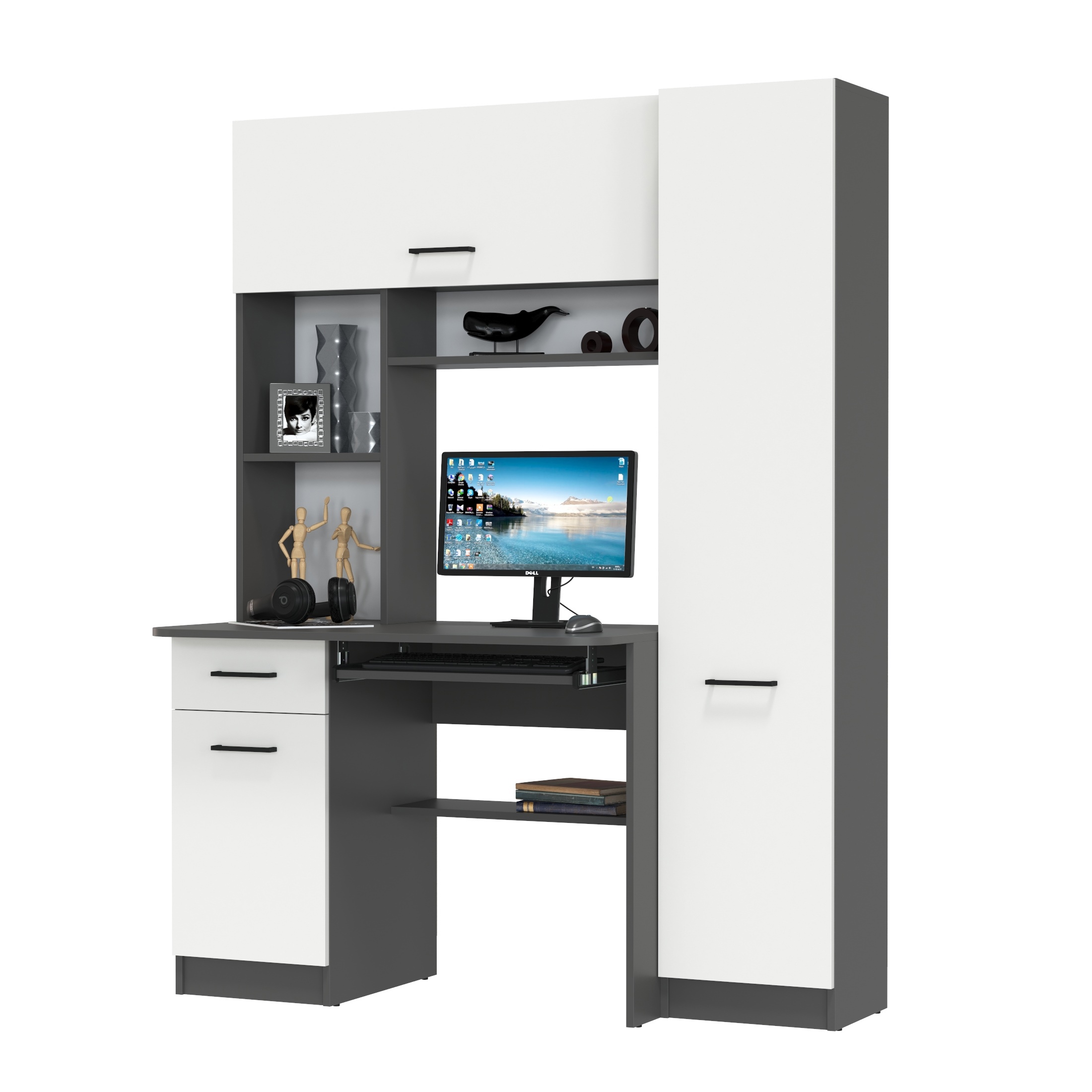 Изображение товара Письменный стол Гранд Кволити Альфа 137x181x61 см ЛДСП серый