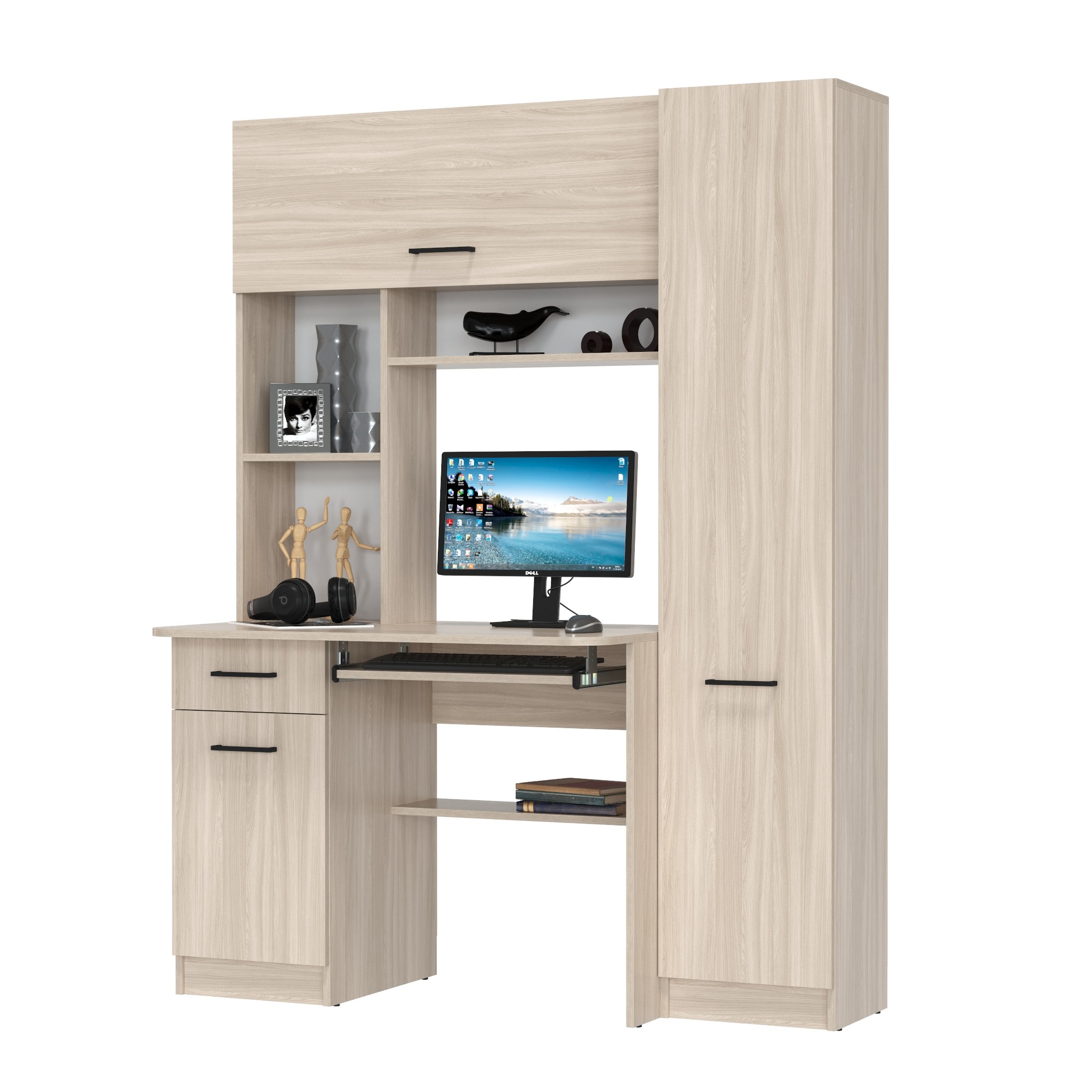 Изображение товара Стол письменный Гранд Кволити Aльфа 137x181x61 см ЛДСП цвет ясень шимо светлый