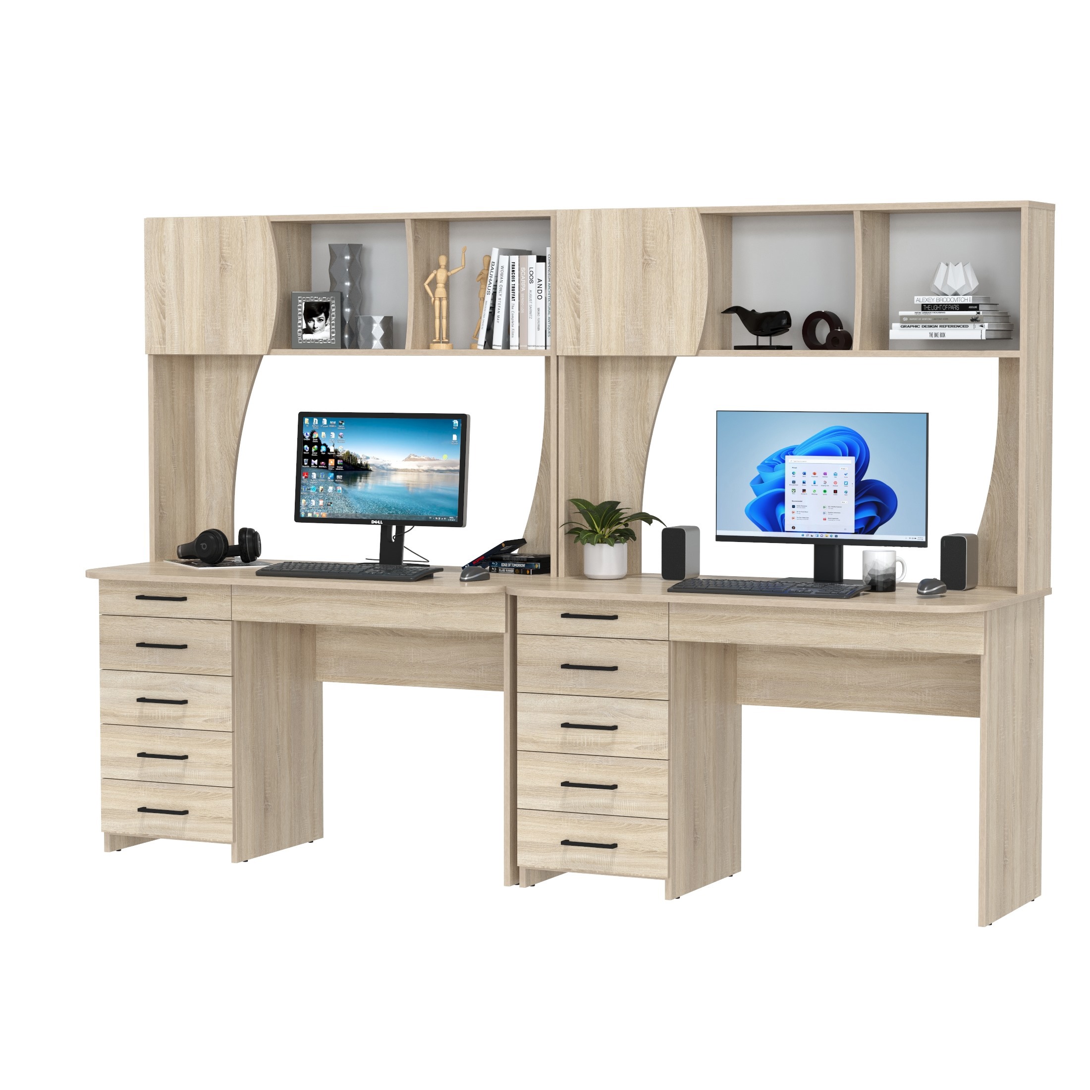 Изображение товара Комплект столов компьютерных Гранд Кволити Бета Сигма 2х6-0606 для двоих