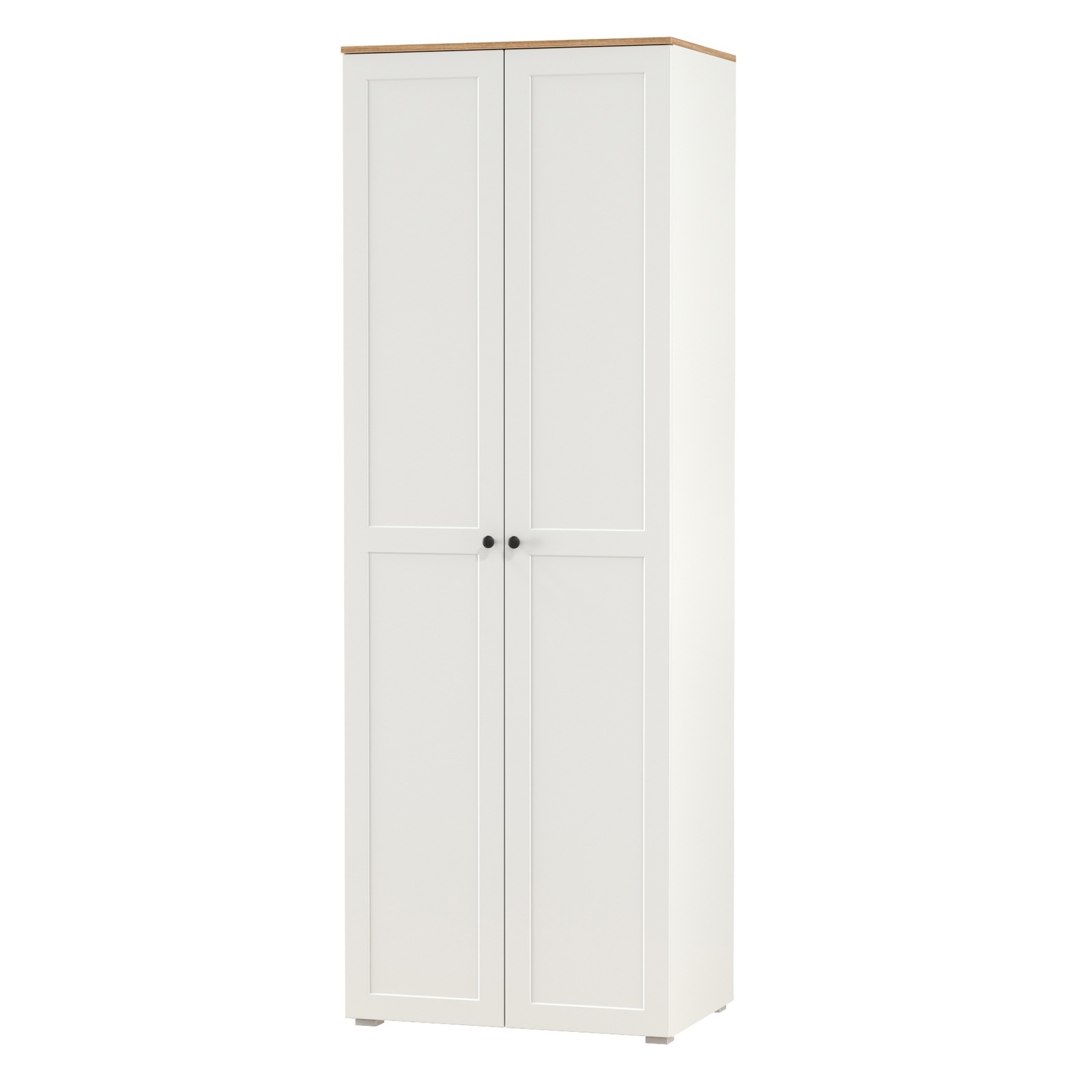 Изображение товара Шкаф распашной Mobi Остин 80x229.8x54.6 см белый шагрень/дуб крафт золотый