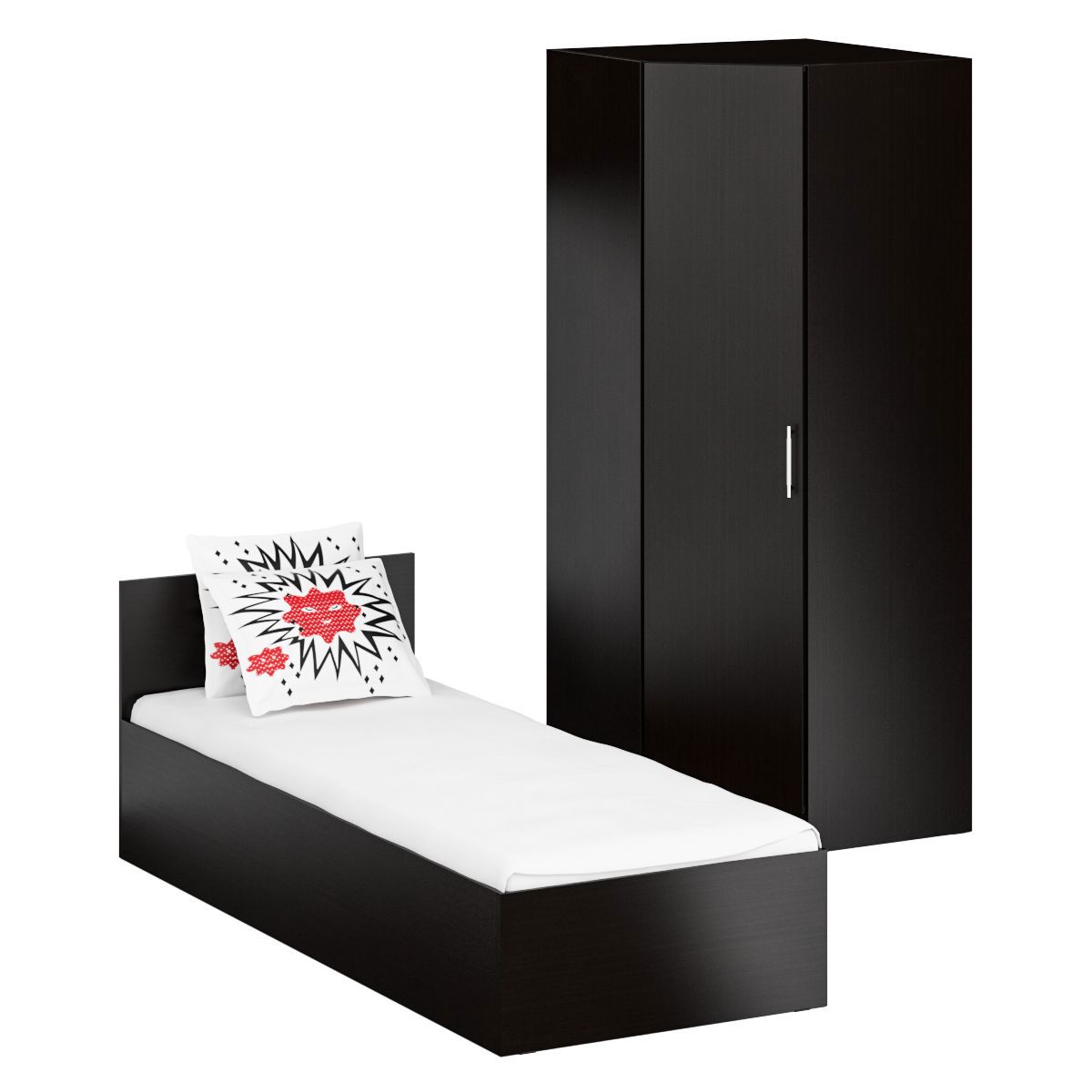 Изображение товара Кровать с угловым шкафом Свк Стандарт 80x200 см венге