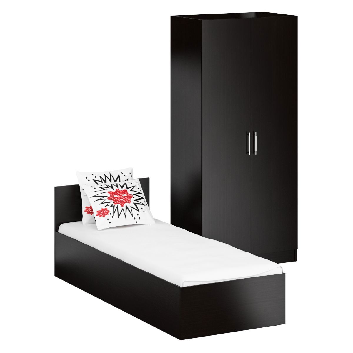 Изображение товара Кровать со шкафом 2-х створчатым Свк Стандарт 80x200 см в цвете венге