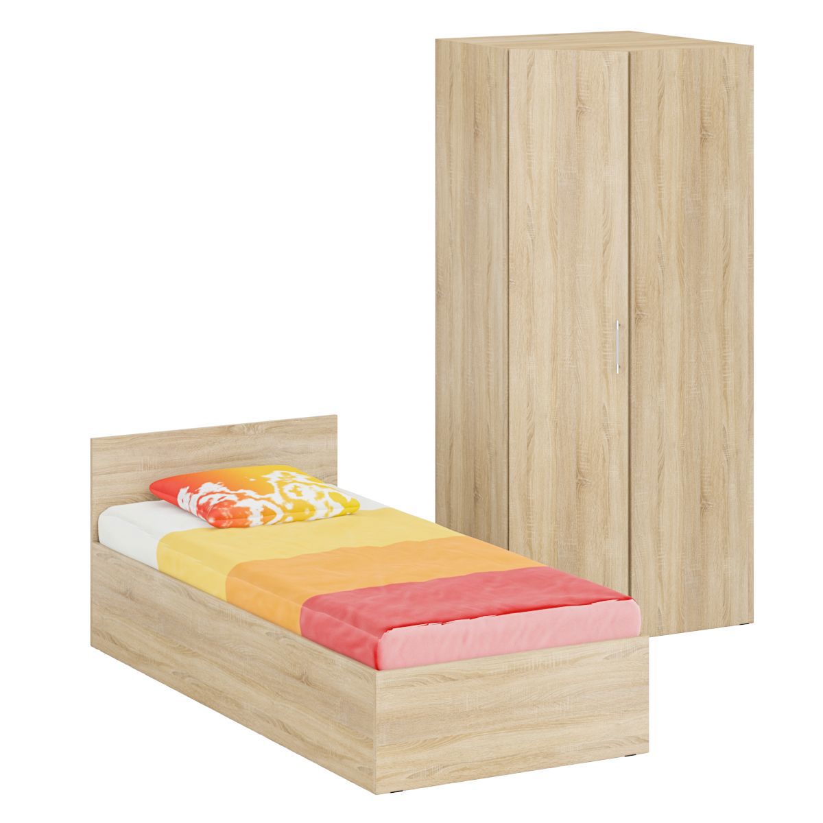 Изображение товара Кровать с угловым шкафом Свк Стандарт 90x200 см дуб сонома