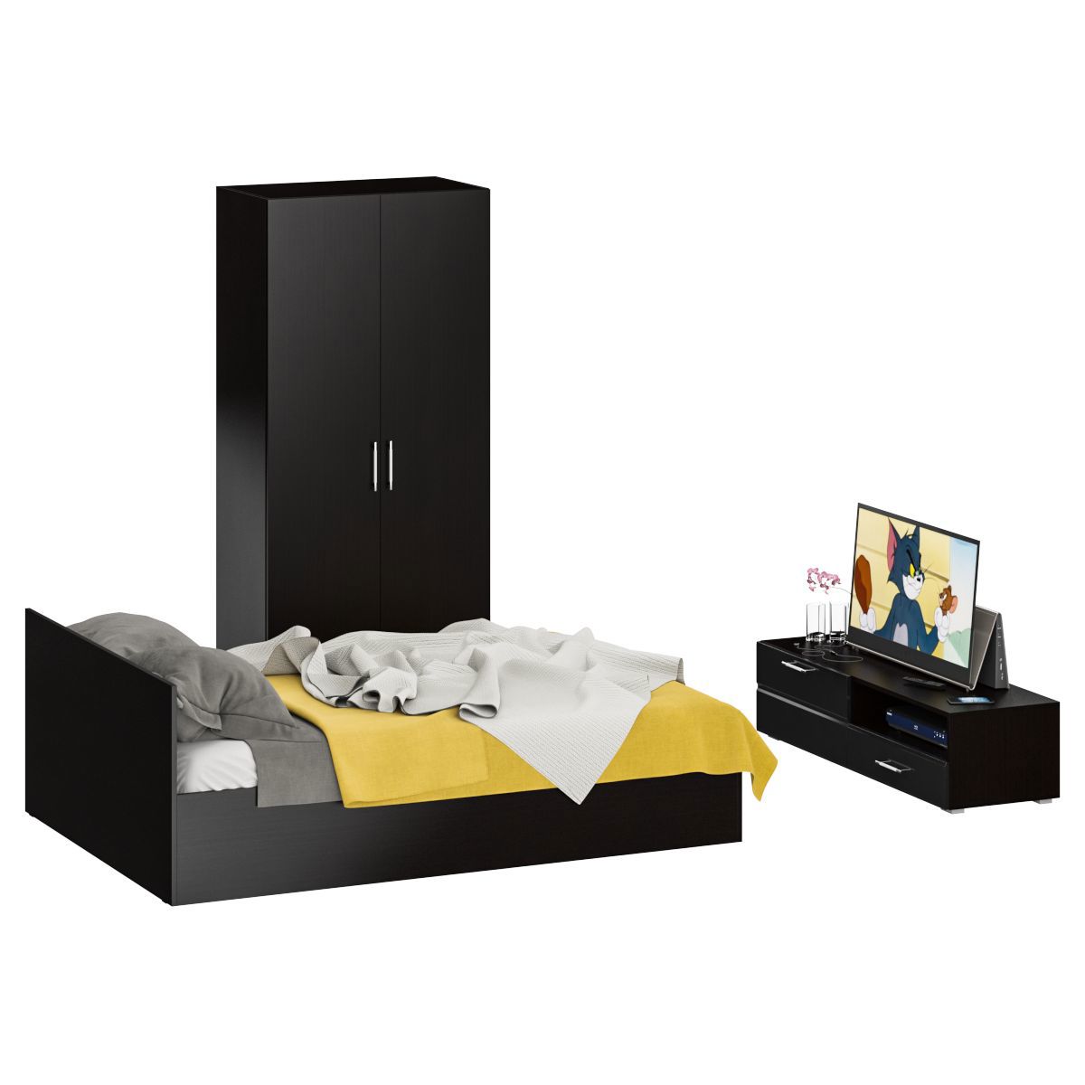 Изображение товара Спальный гарнитур Свк Стандарт № 3 140x200 см цвет венге