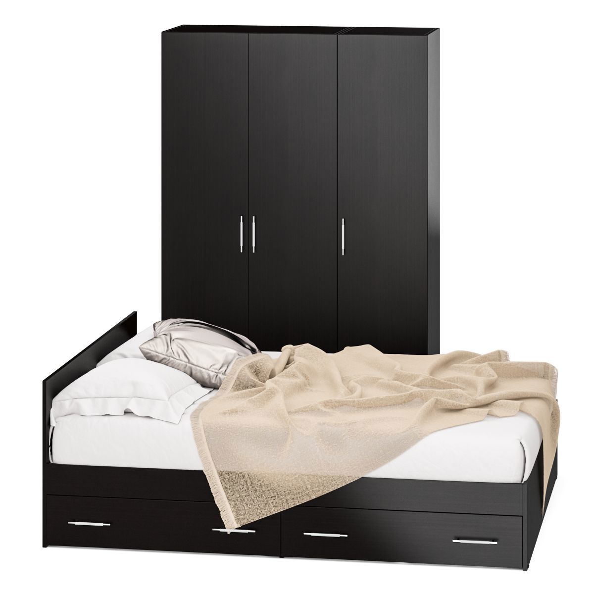 Изображение товара Спальный гарнитур Свк Стандарт № 1 венге 160х200 см мебель для спальни