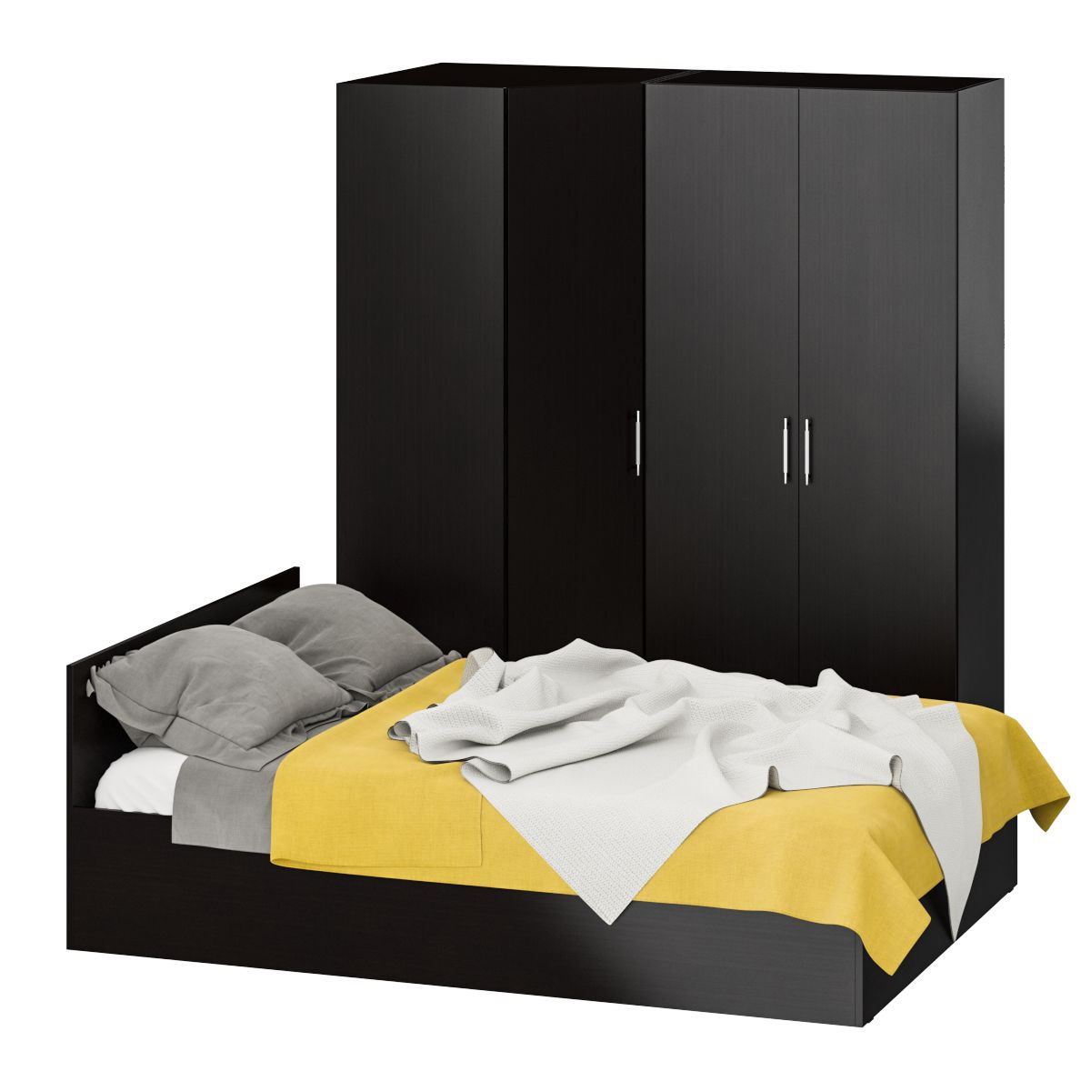 Изображение товара Спальный гарнитур Стандарт № 2 140x200 см Венге практичная и качественная мебель