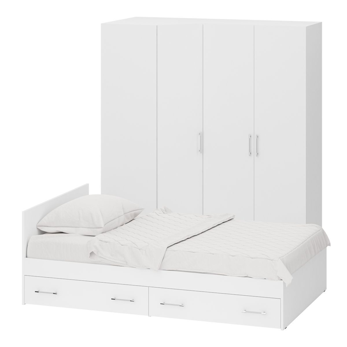 Изображение товара Спальный гарнитур Свк Стандарт № 2-1200Я 120x200 см цвет белый