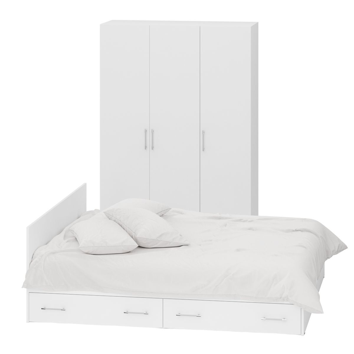 Изображение товара Спальный гарнитур Свк Стандарт № 1-1800Я 180x200 см белый для спальни