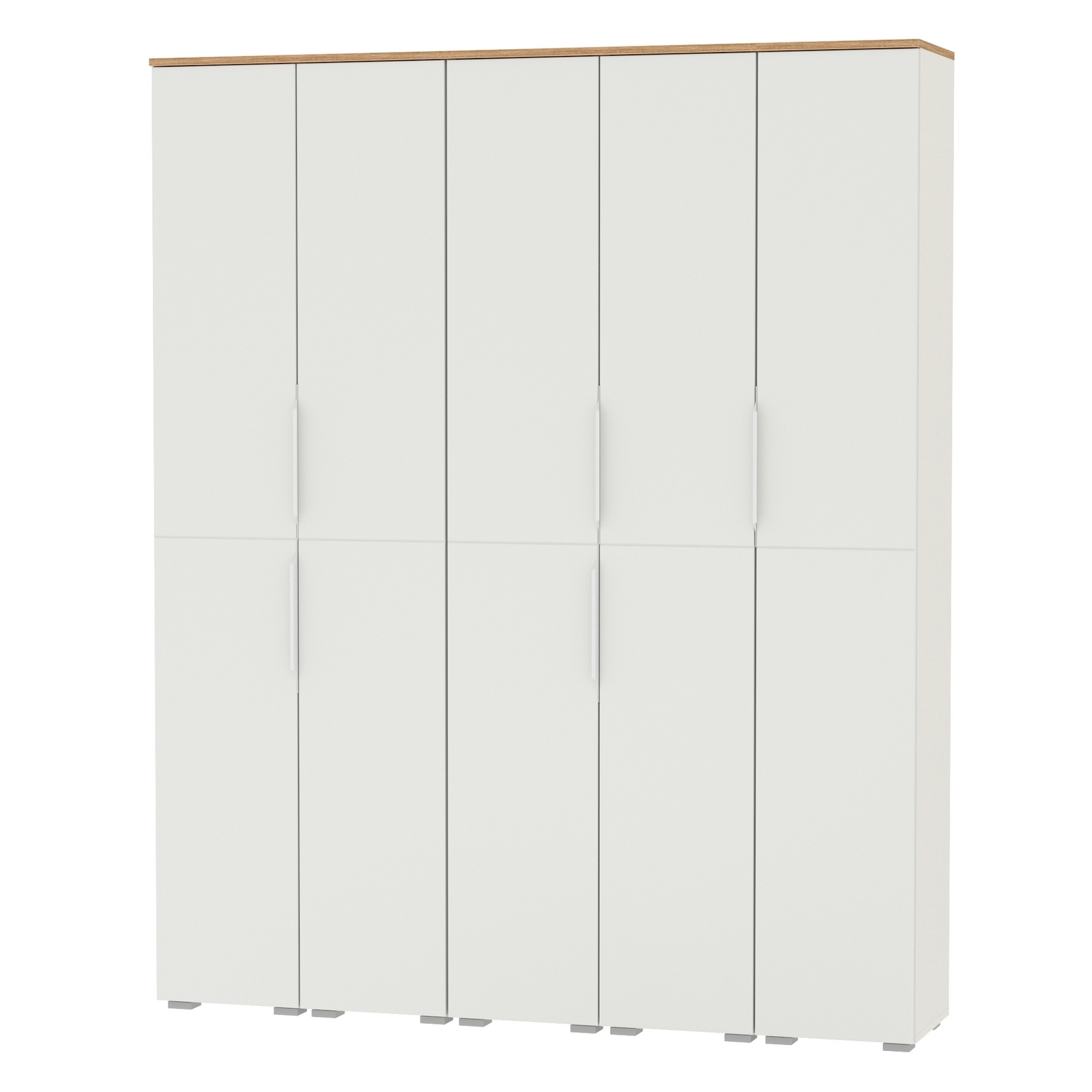 Изображение товара Набор пеналов Mobi Октава № 46 с 1 дверью 161x197.6x35.3 см ЛДСП цвет белый шагрень/дуб золотой 5 шт.