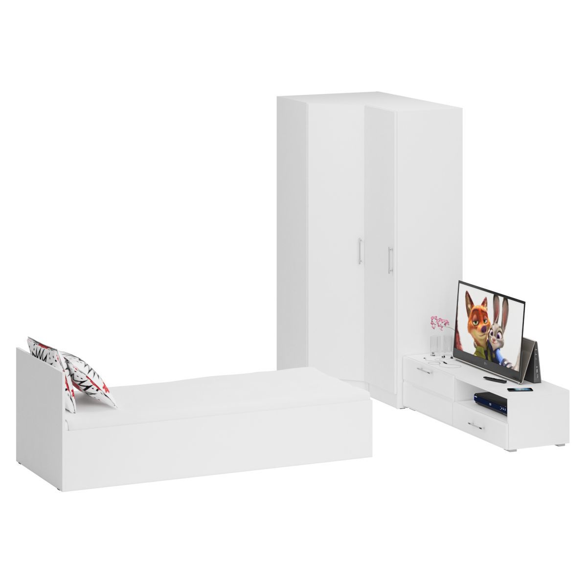 Изображение товара Кровать Стандарт № 4 80x200 см белая мебель для спальни