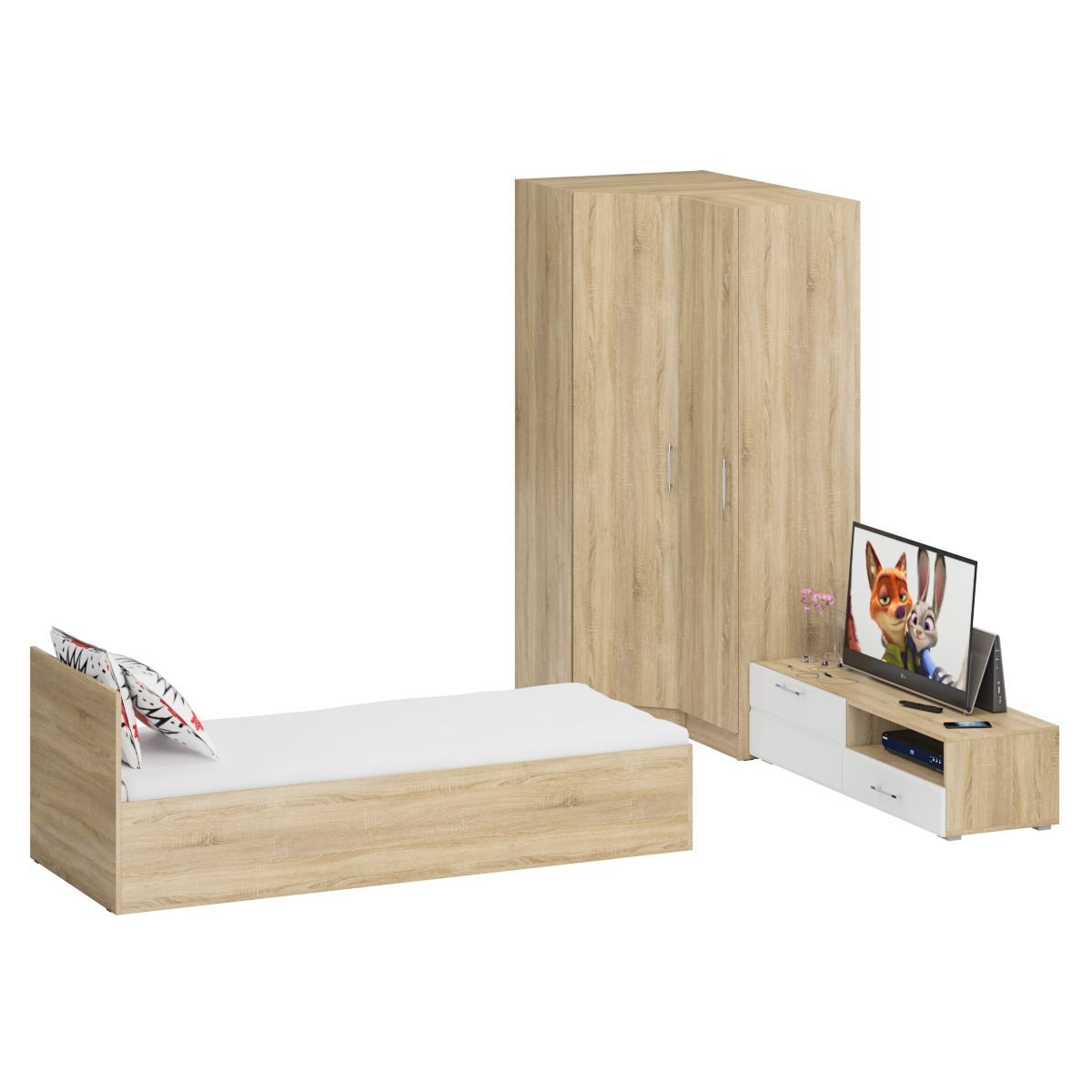 Изображение товара Кровать Свк Стандарт № 4 80x200 см цвет дуб сонома