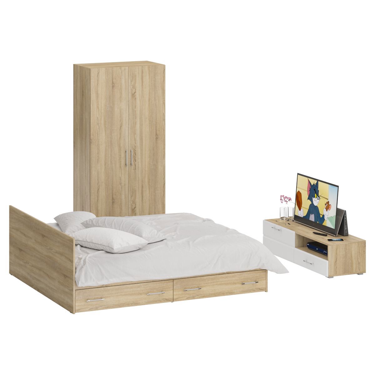 Изображение товара Кровать Свк Стандарт № 3 180x200 см цвет дуб сонома