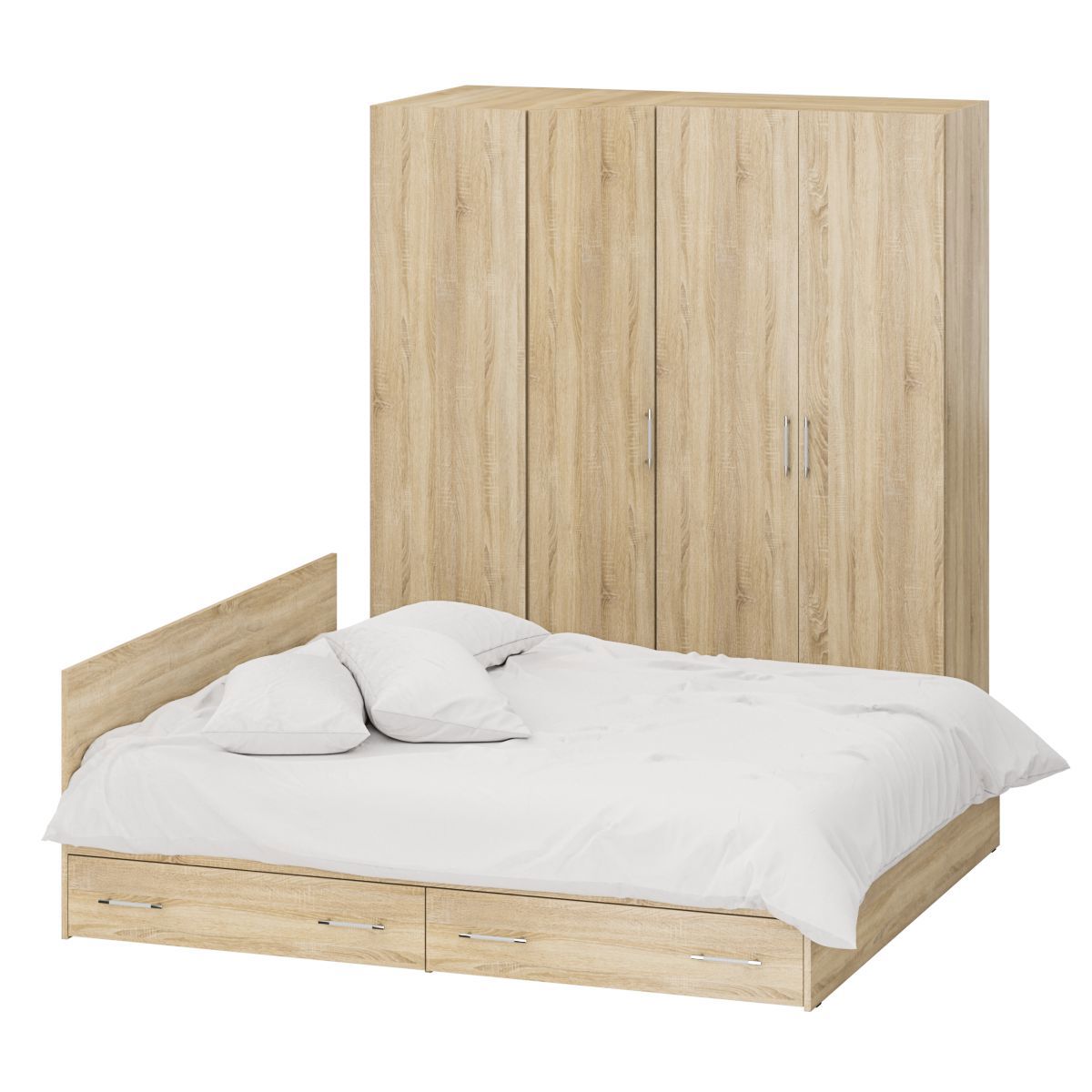 Изображение товара Кровать Свк Стандарт № 2Я 180x200 см цвет дуб сонома