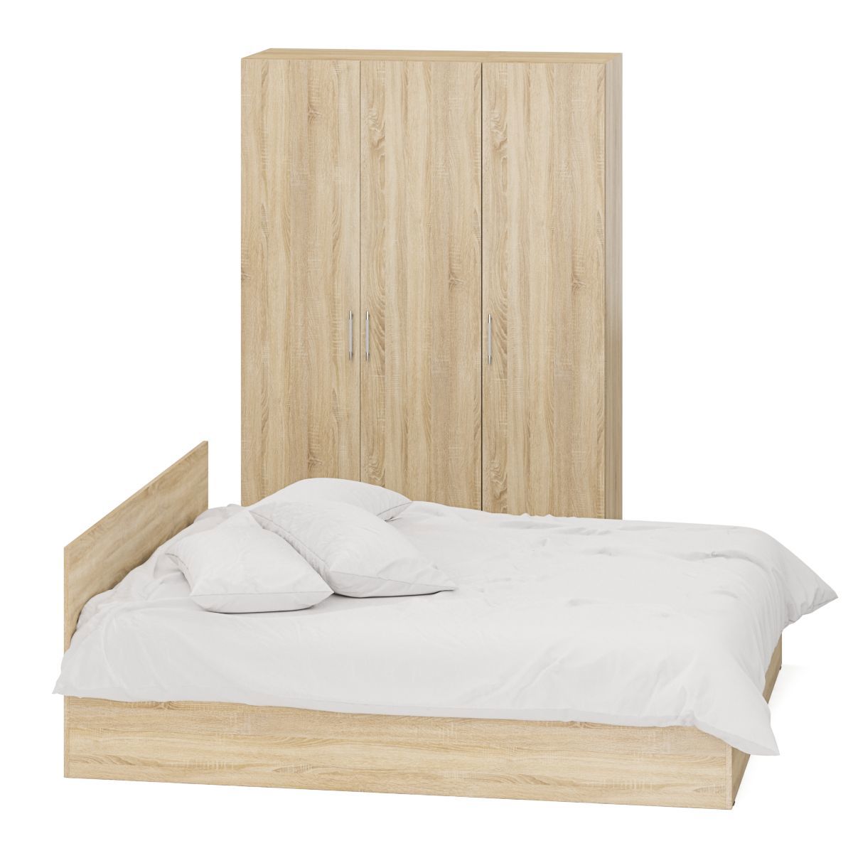 Изображение товара Кровать Свк Стандарт № 1 180x200 см цвет дуб сонома/белый глянец