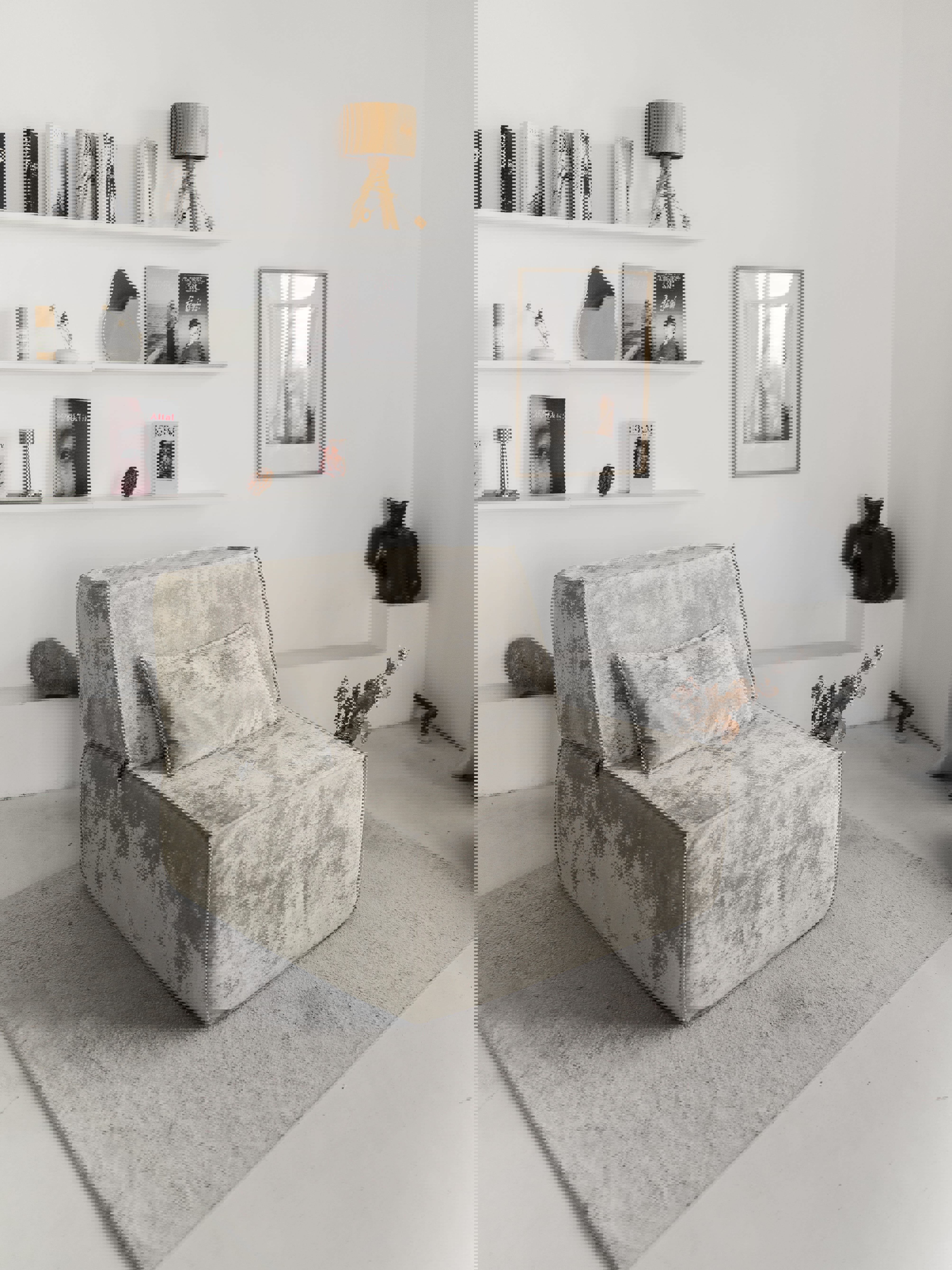 Изображение товара Кресло бескаркасное Диван не мебель Клайд Crush 3 100x88x100 см велюр цвет бежевый