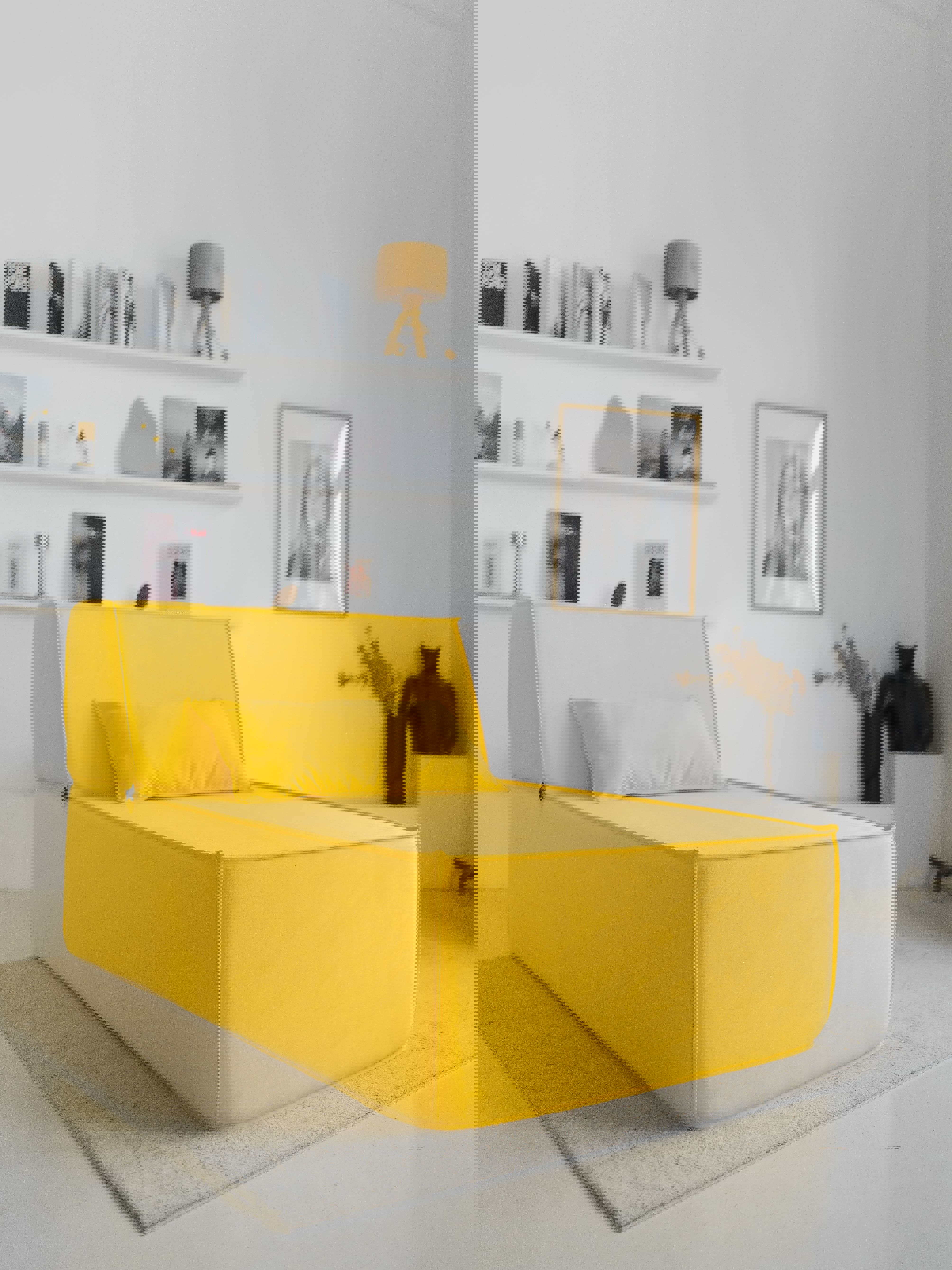 Изображение товара Диван НЕ МЕБЕЛЬ Galaxy Ultra 111 Раскладной 150x88x100 см Акрил Желтый