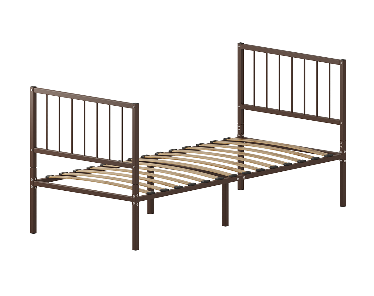 Изображение товара Кровать Домаклево 90x193 см металл с боковинами В4 цвет коричневый