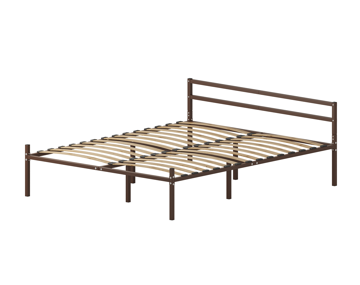 Изображение товара Кровать Домаклево 120x203 см металл с изголовьем Г2 цвет коричневый