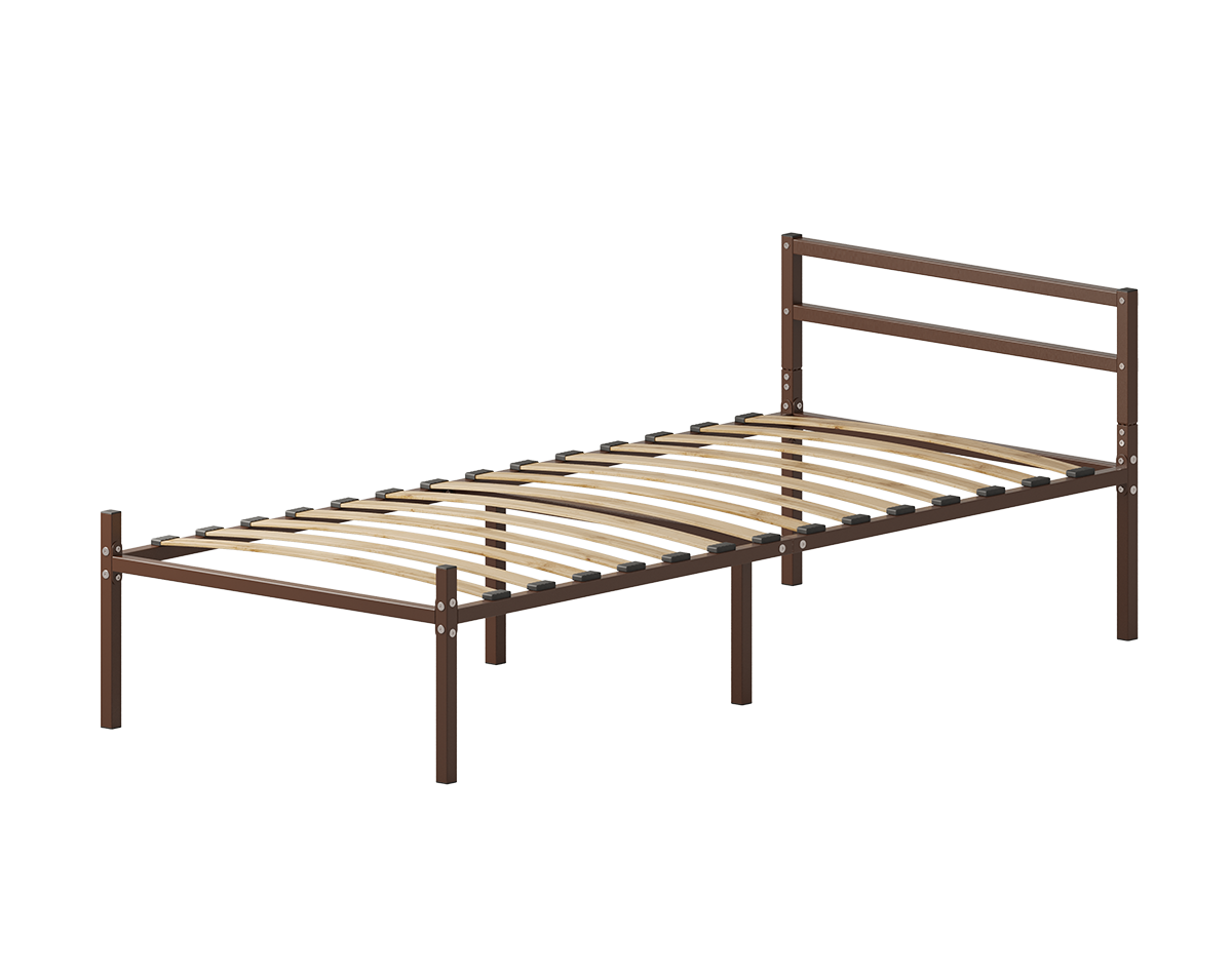 Изображение товара Кровать Домаклево 90x193 см металл с изголовьем Г2 цвет коричневый