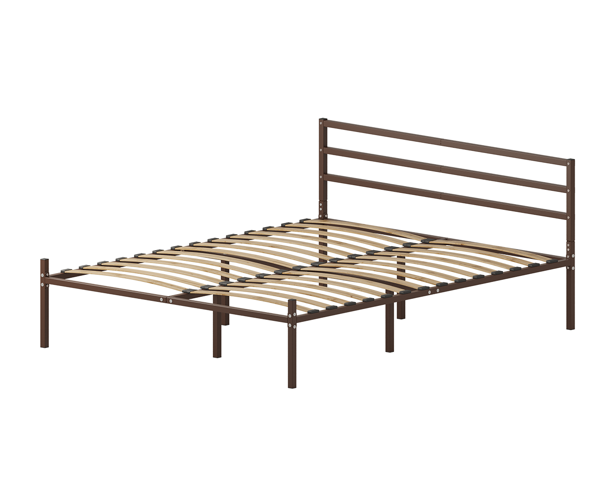 Изображение товара Кровать Домаклево 140x203 см металл с изголовьем Г3 цвет коричневый