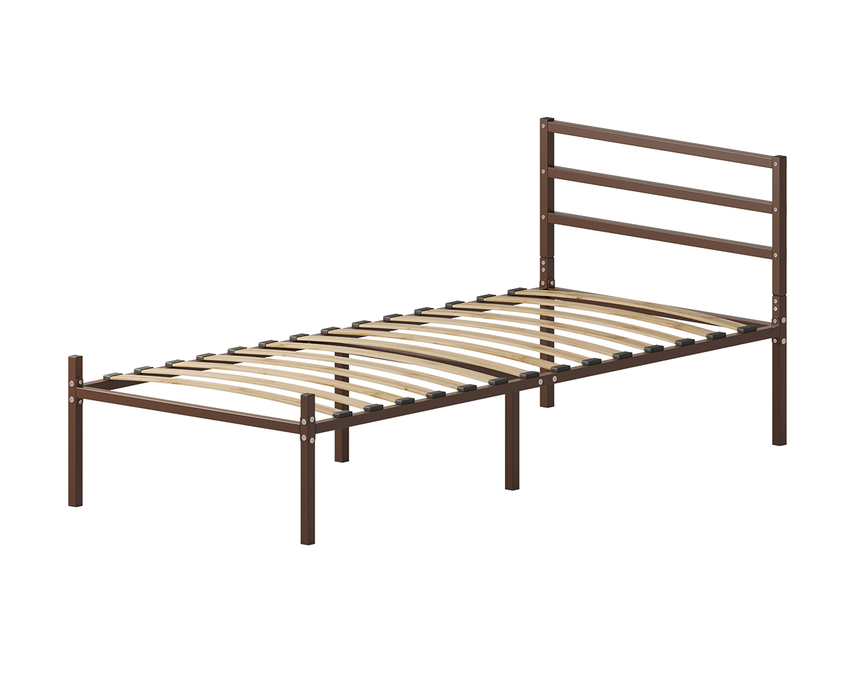 Изображение товара Кровать Домаклево 90x203 см металл с изголовьем Г3 цвет коричневый