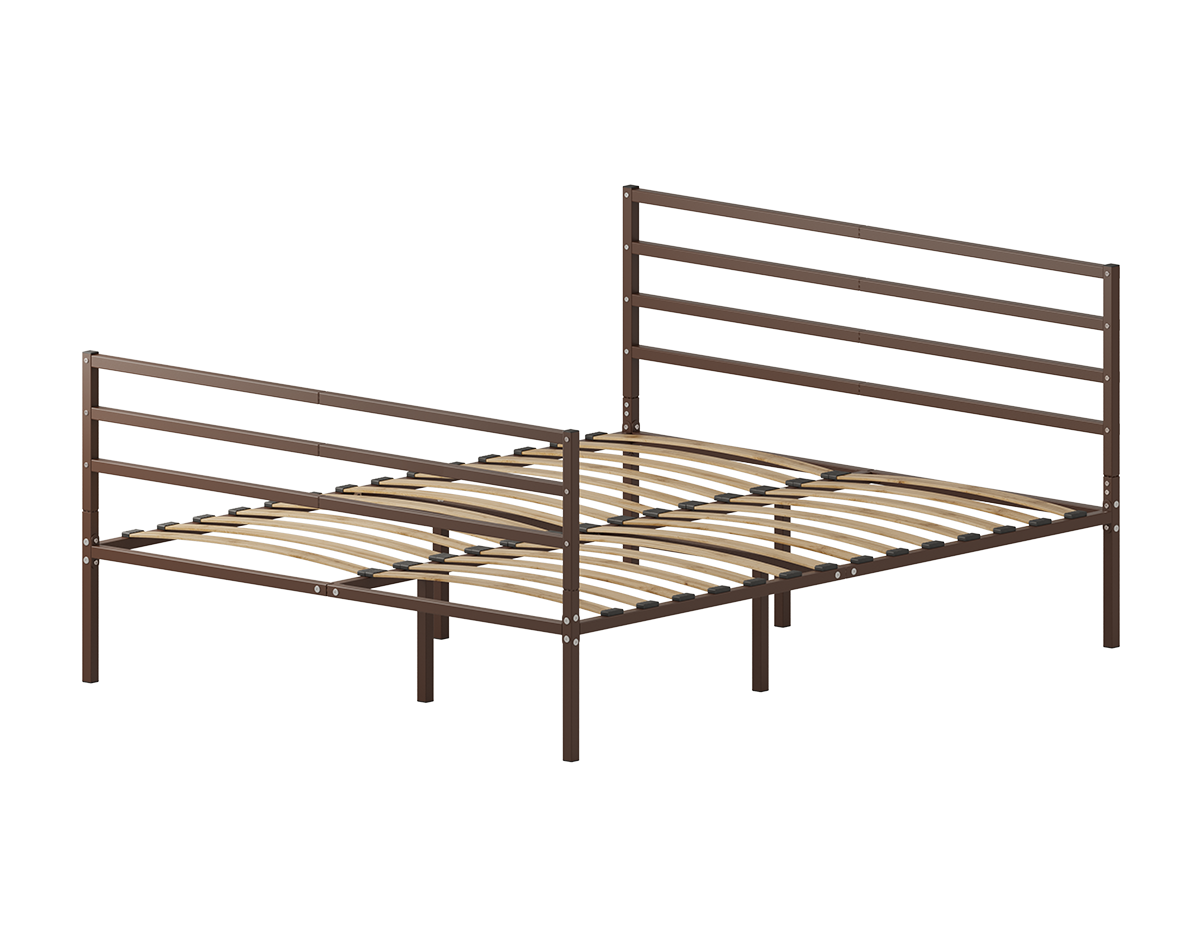 Изображение товара Кровать Домаклево 120x203 см металл с изголовьем Г4 и изножьем Г3 цвет коричневый