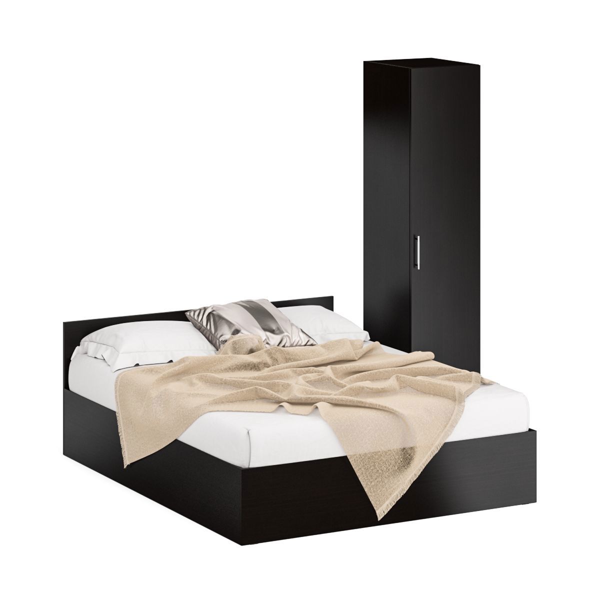 Изображение товара Кровать Свк Стандарт с пеналом 160x200 см цвет венге