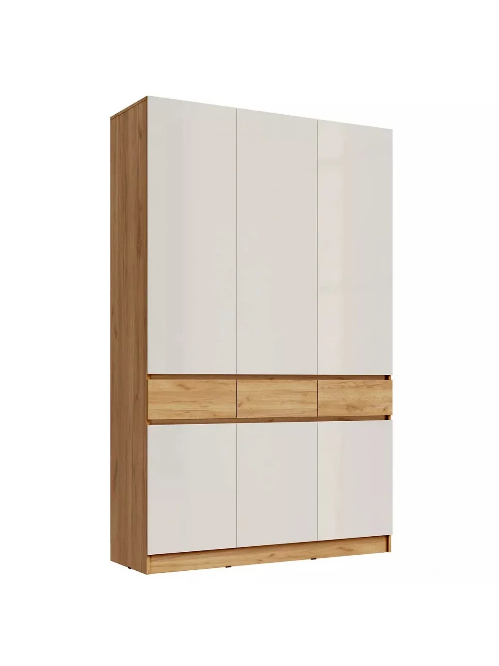 Изображение товара Шкаф распашной Миф Роджина с 6 дверями 150x240x52 см ЛДСП цвет крафт/белый глянец