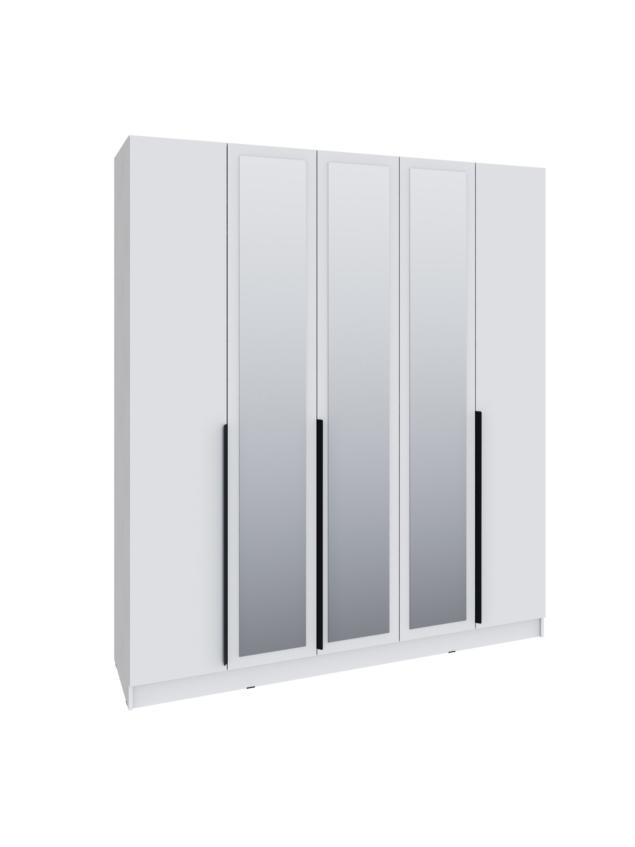 Изображение товара Шкаф распашной Тэкс Мадрид с 5 дверями и зеркалом 200x230x52 см ЛДСП цвет белый