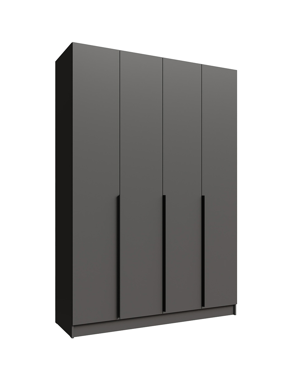 Изображение товара Шкаф распашной Тэкс Мадрид с 4 дверями 160x230x52 см ЛДСП цвет графит