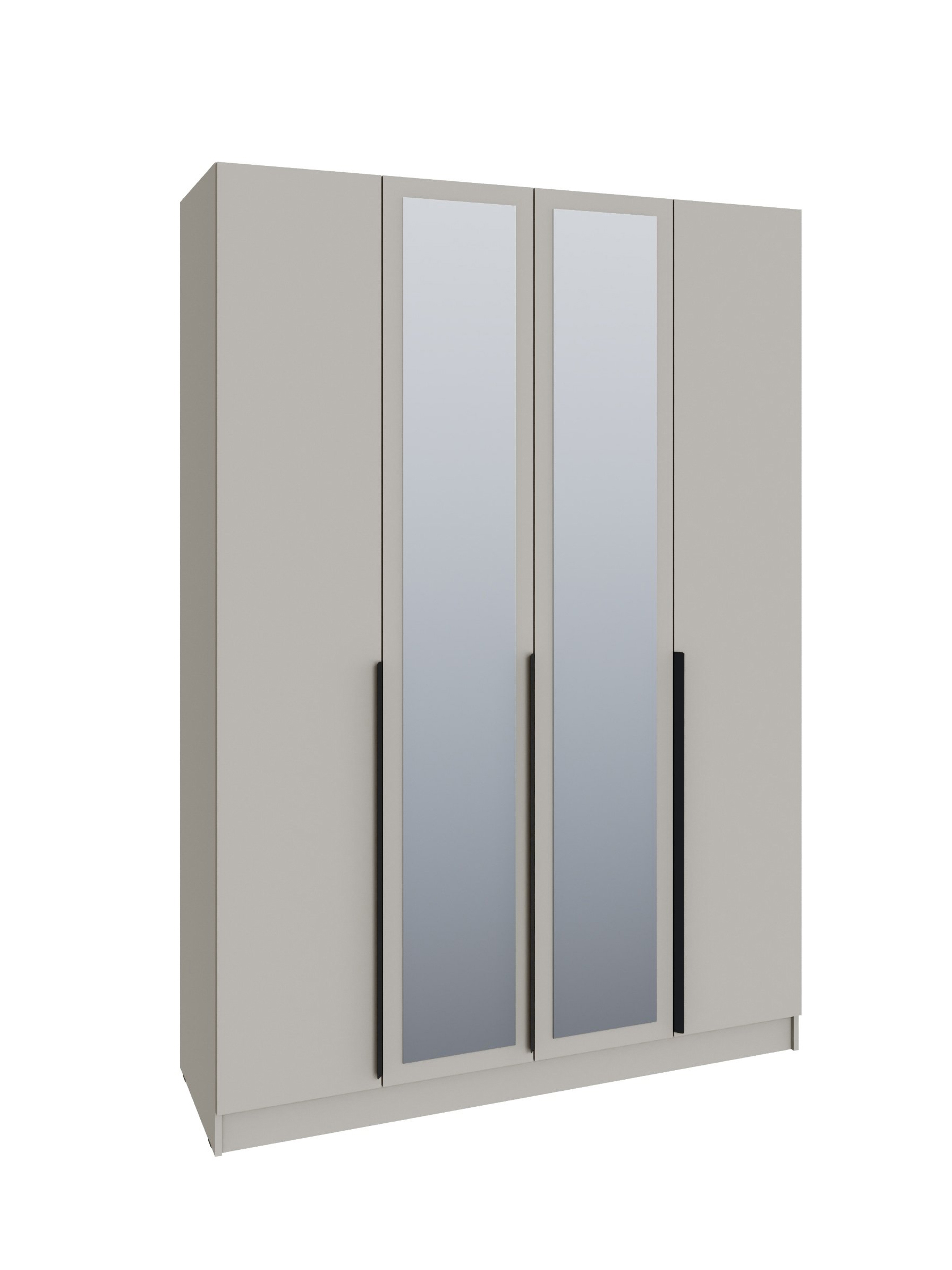 Изображение товара Шкаф распашной Тэкс Мадрид с 4 дверями и зеркалом 160x230x52 см ЛДСП цвет кашемир