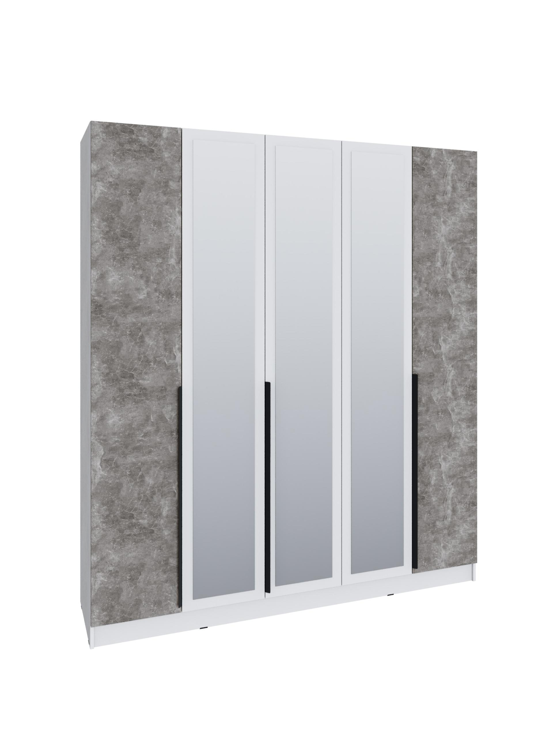 Изображение товара Шкаф распашной Тэкс Мадрид с 5 дверями и зеркалом 200x230x52 см ЛДСП цвет белый/ателье светлое