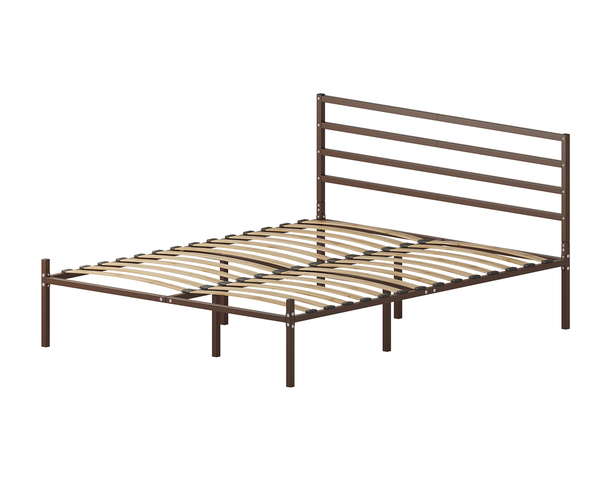 Изображение товара Кровать Домаклево 160x203 см металл с изголовьем Г4 цвет коричневый