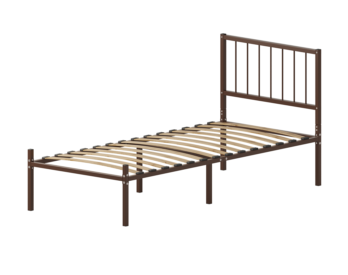 Изображение товара Кровать Домаклево 90x203 Коричневый металл с изголовьем В4