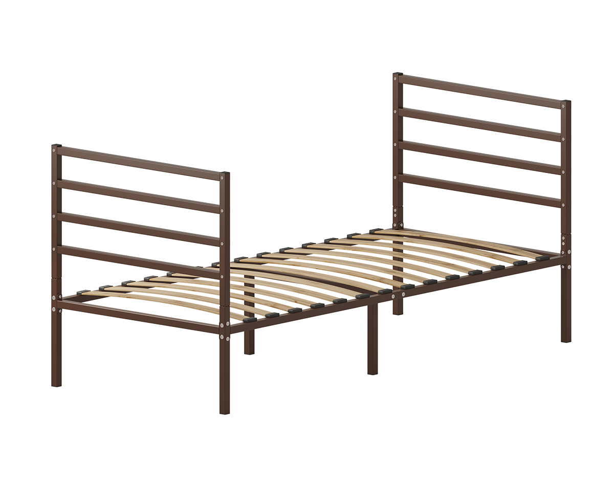 Изображение товара Кровать Домаклево 90x193 см металл с боковинами Г4 цвет коричневый