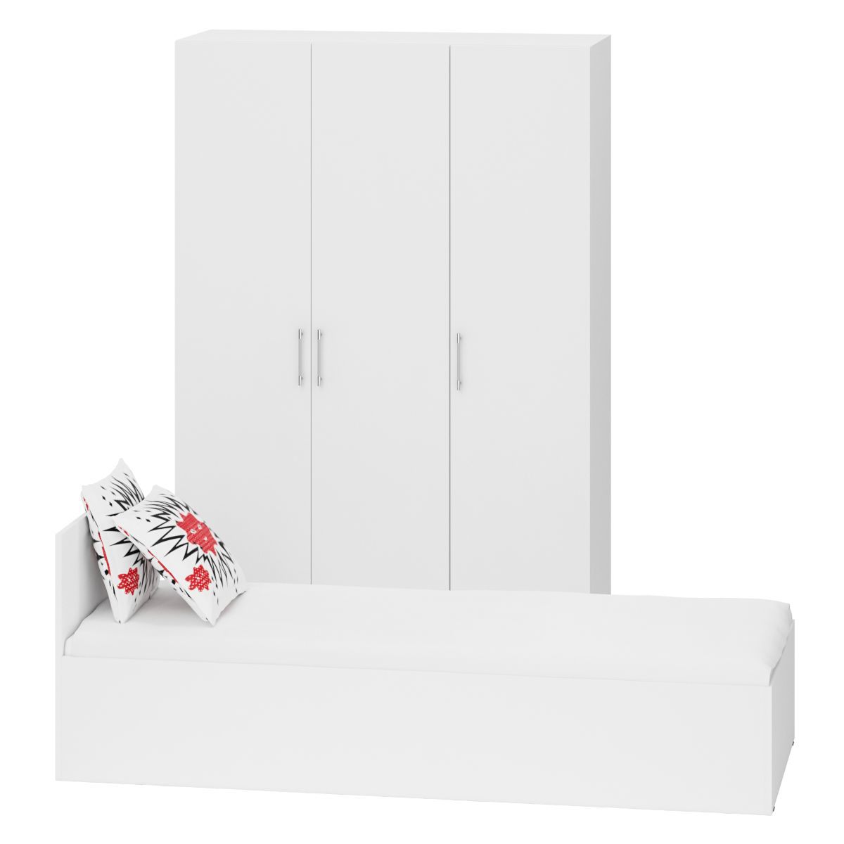 Изображение товара Спальный гарнитур Свк Стандарт № 1 80x200 см белый для спальни